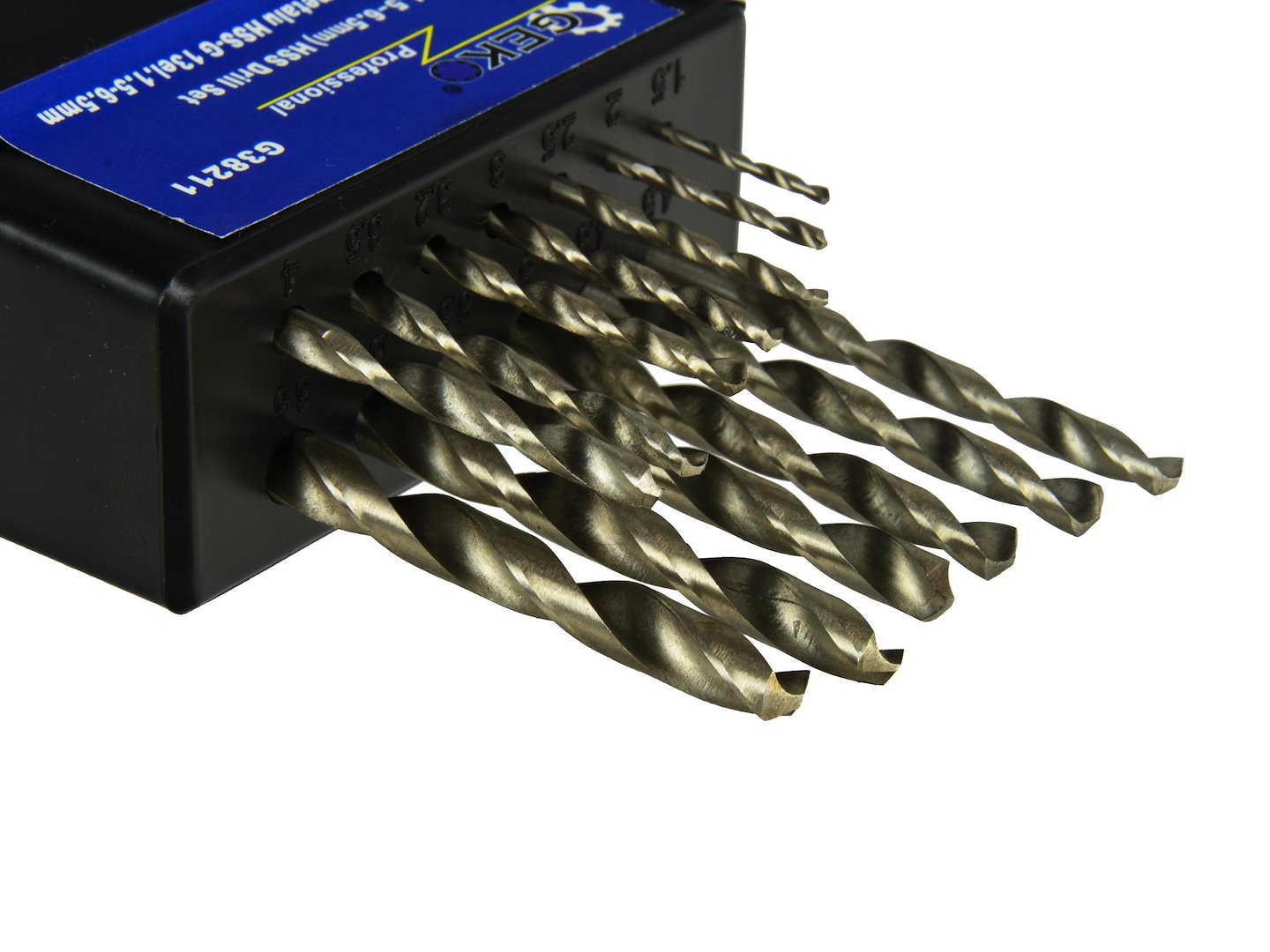 Комплект 13 HSS свредла за метал, 1,5-6,5 мм – цилиндрично закрепване, ъгъл на върха 135°