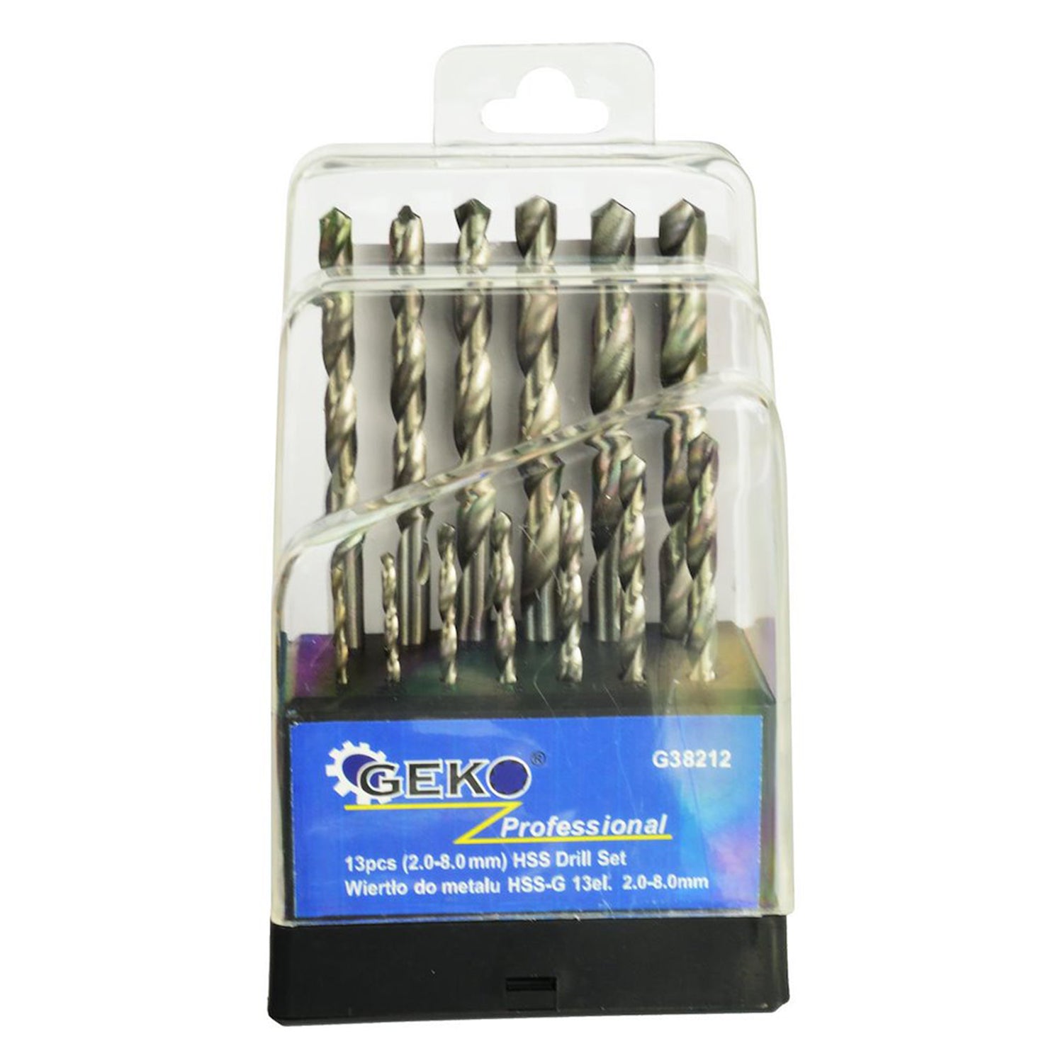 Комплект 13 HSS свредла за метал, 2-8 мм – цилиндрично закрепване, ъгъл на върха 135°