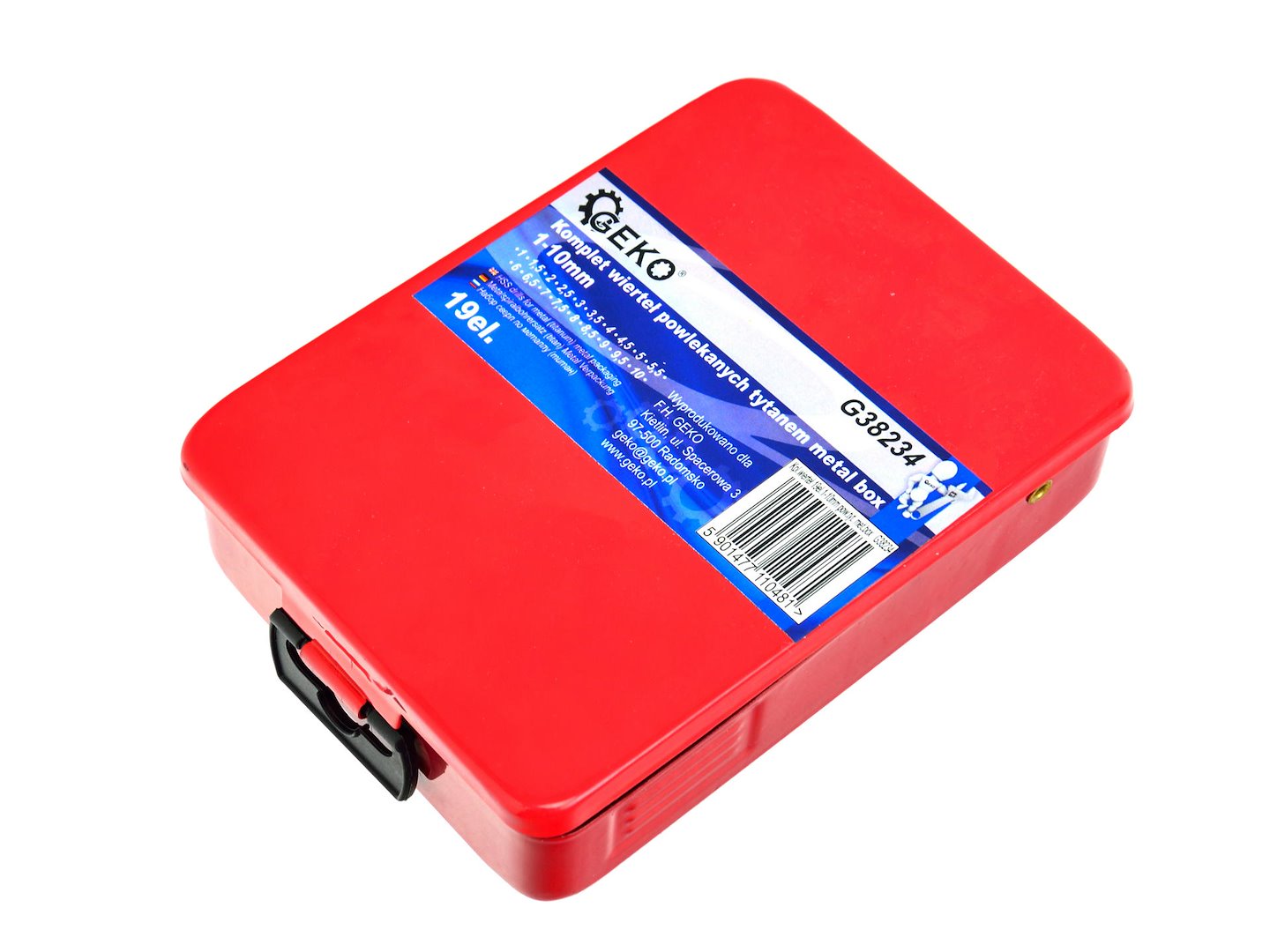 Комплект 19 титанови свредла за метал HSS 1–10 мм GEKO