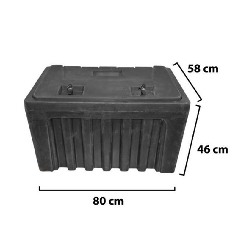 Кутия за инструменти без подпора, черна пластмаса 460x580x800 мм
