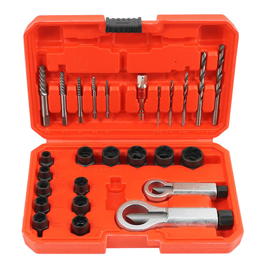Комплект екстрактори на износени и счупени винтове, гайки, щифтове, 26 части - VERKE