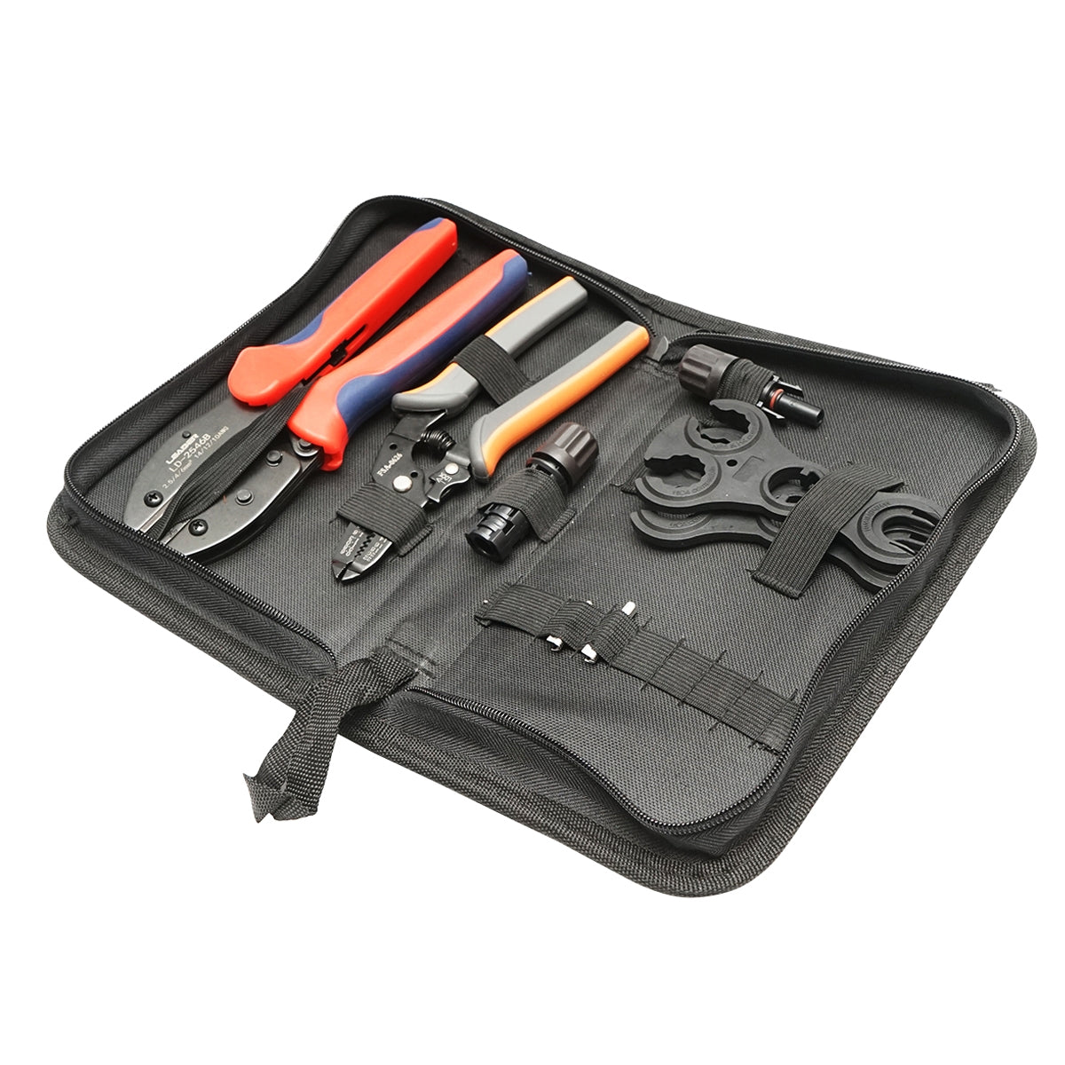 Комплект от 4 инструмента за кримпване на електрически кабели и съединители MC4 фотоволтаични панели