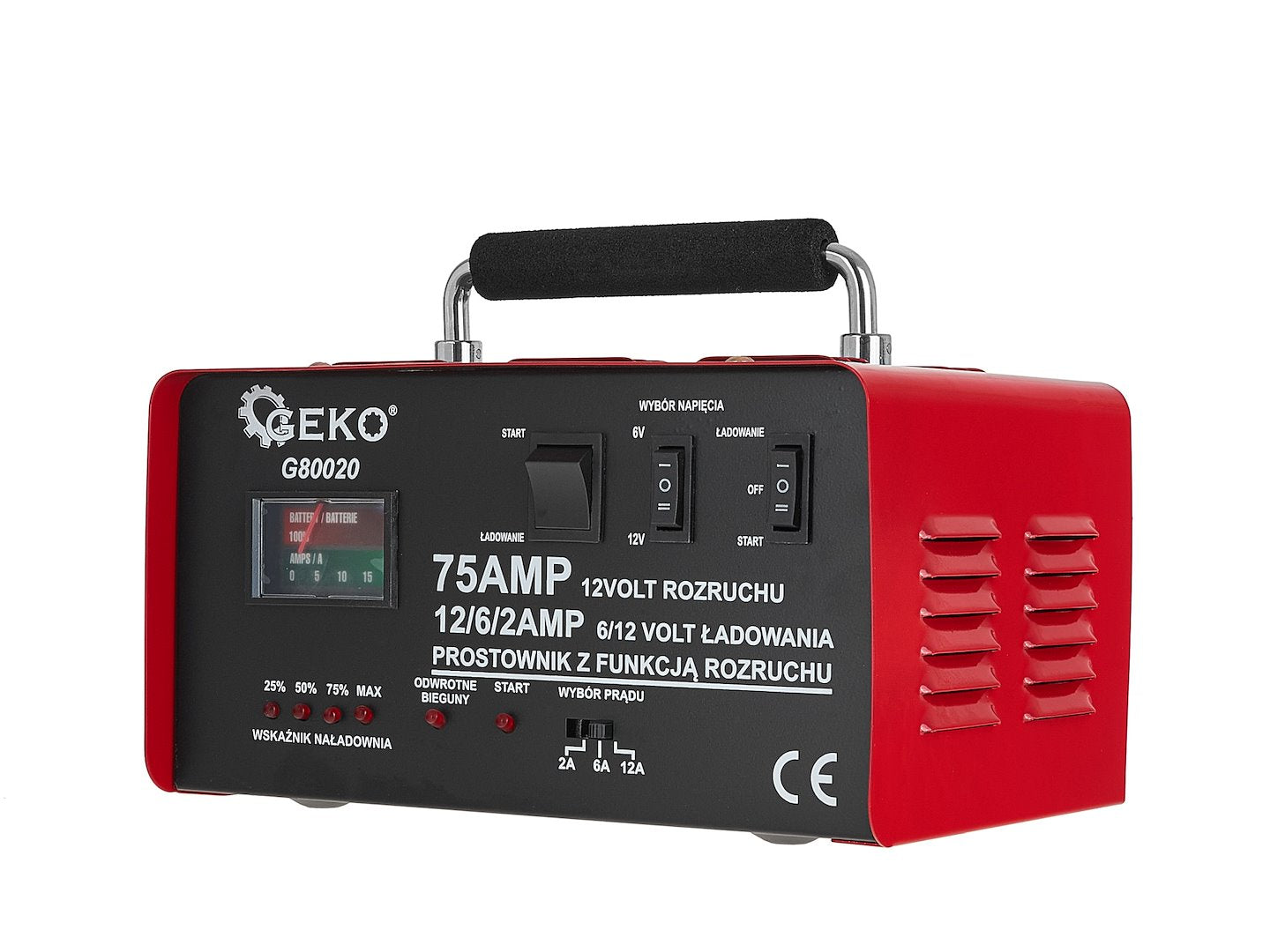 Зарядно устройство 75A, 6/12V за автомобилни акумулатори с капацитет 20-120 Ah - GEKO
