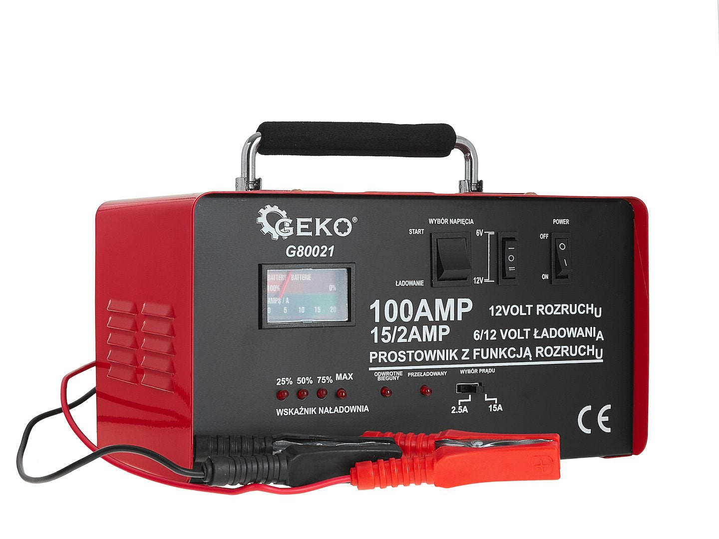 Зарядно устройство 100A, 6/12V за автомобилни акумулатори с капацитет 20-120 Ah - GEKO