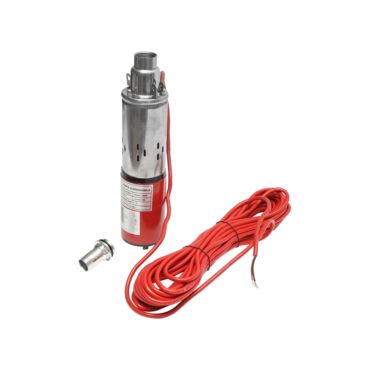 Потопяема водна помпа за слънчев панел 24V/250W 8A дебит 1,5 m3/h, D80 мм