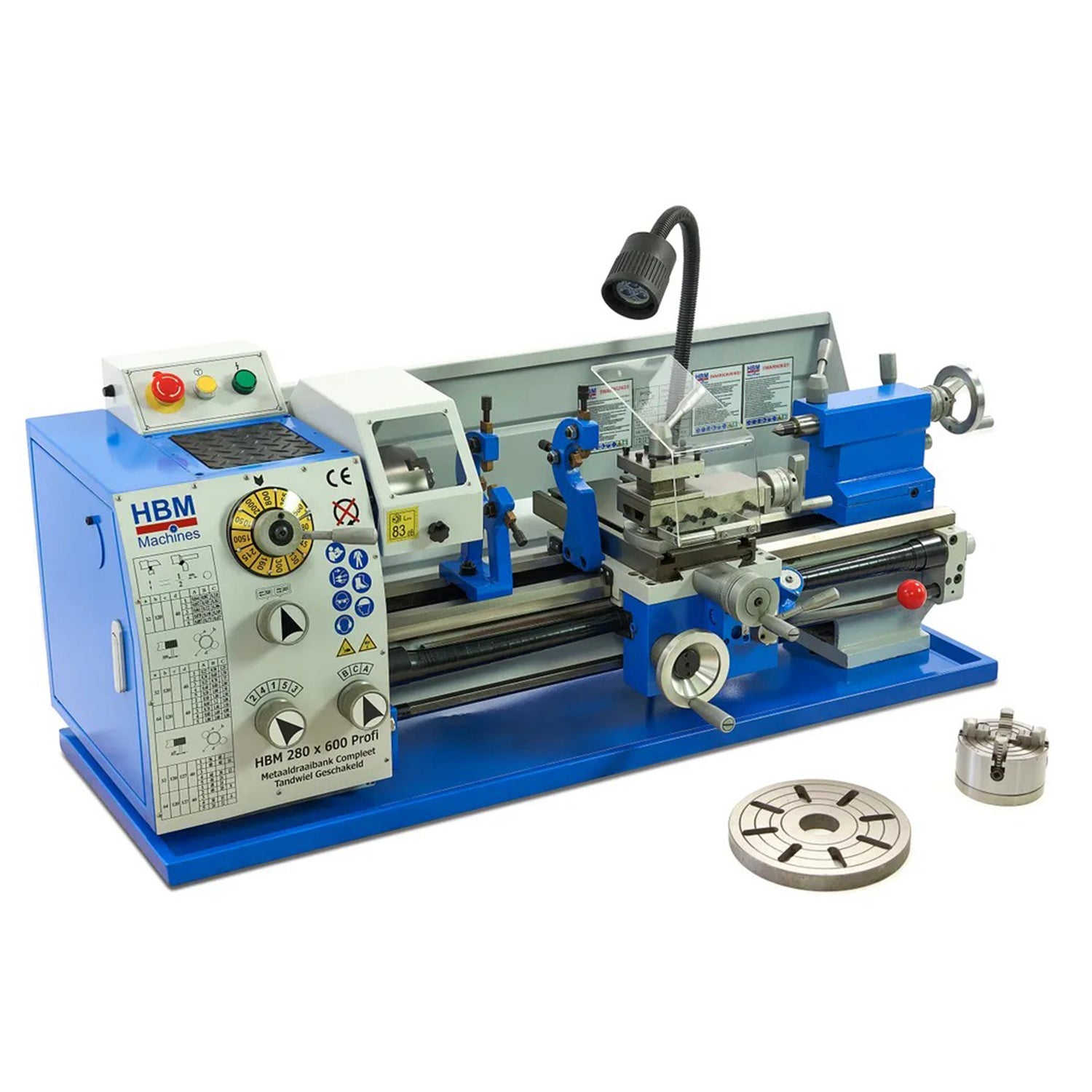 Професионален метален струг HBM 280х600 750W 230V