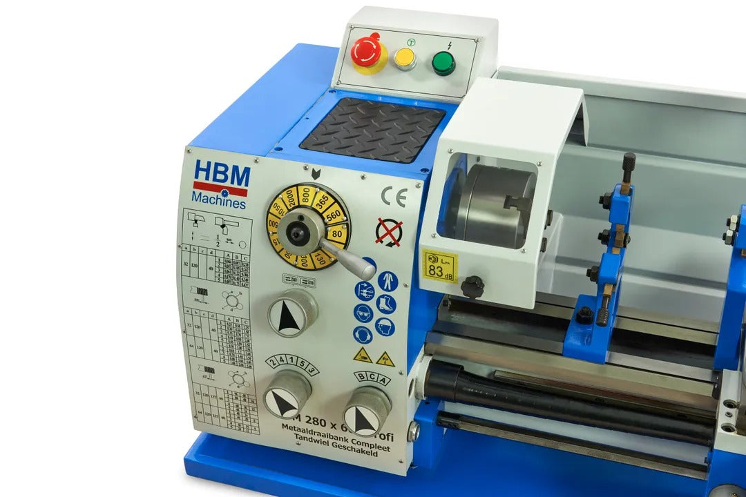 Професионален метален струг HBM 280х600 750W 230V