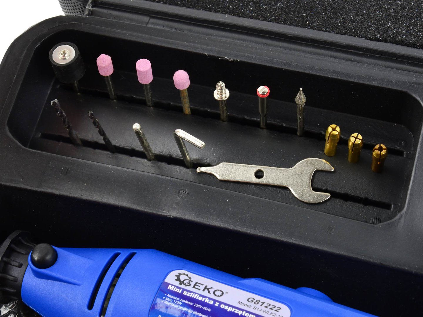 Комплект мини шлифовъчна машина с аксесоари 40 броя 220V GEKO