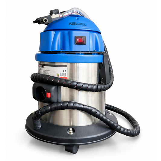 Професионално устройство за почистване на всмукателните и изпускателните канали на автомобили без разглобяване, с помощта на абразив от орехова черупка - 13 л, 1200W, 230V