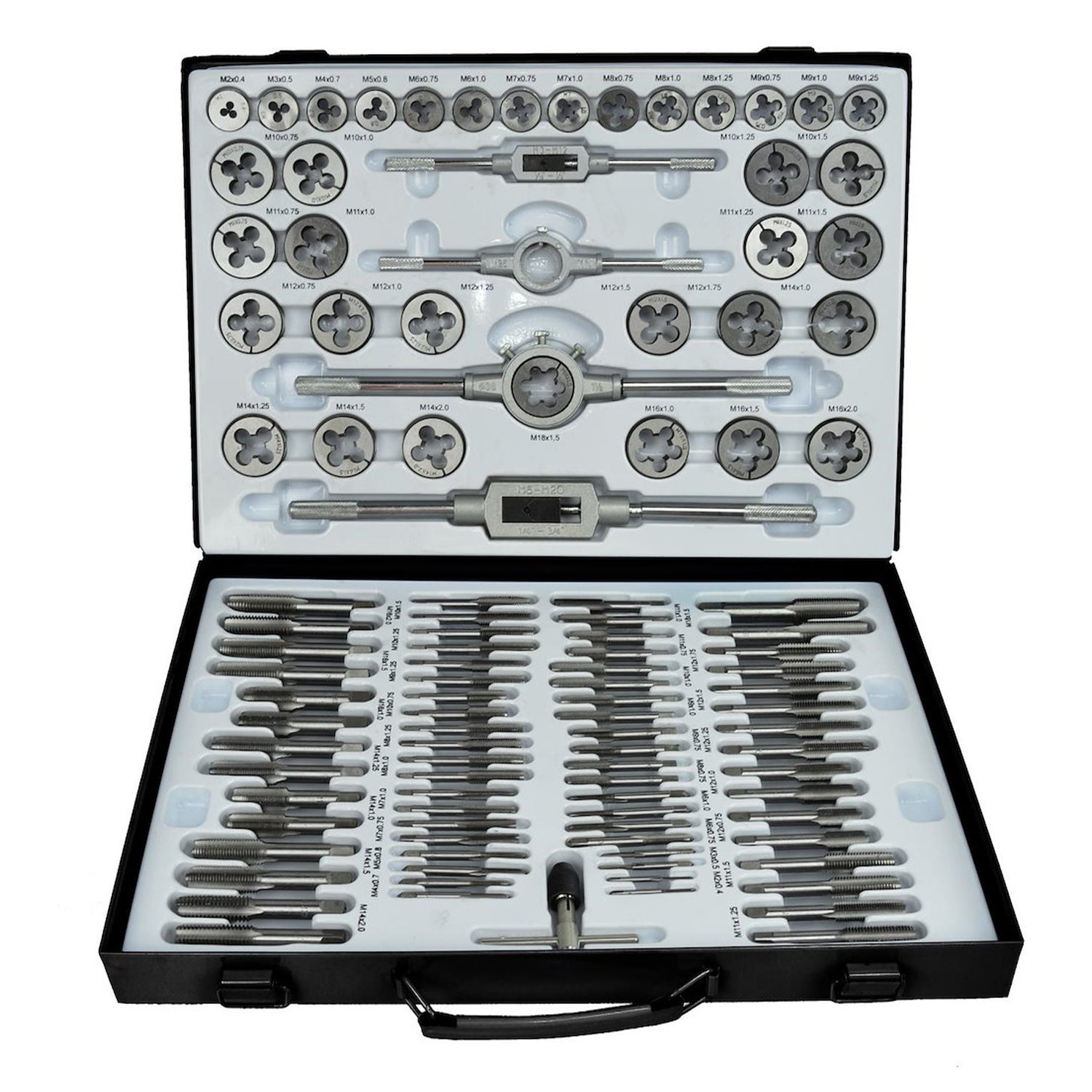 Комплект метчици и плашки 110 броя, за вътрешни и външни резби - GEKO