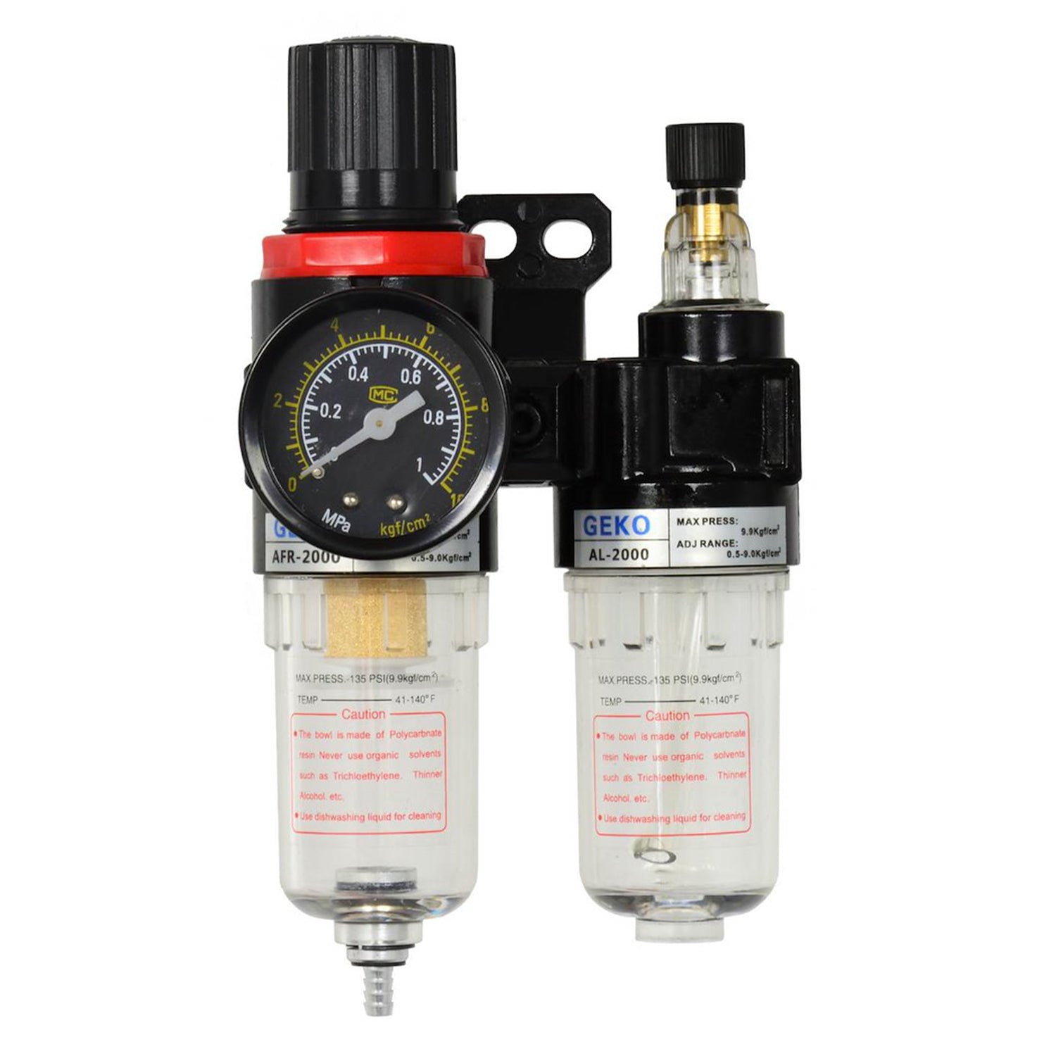 Разделител на вода и смазочни течности с регулатор на налягането 1/4" GEKO