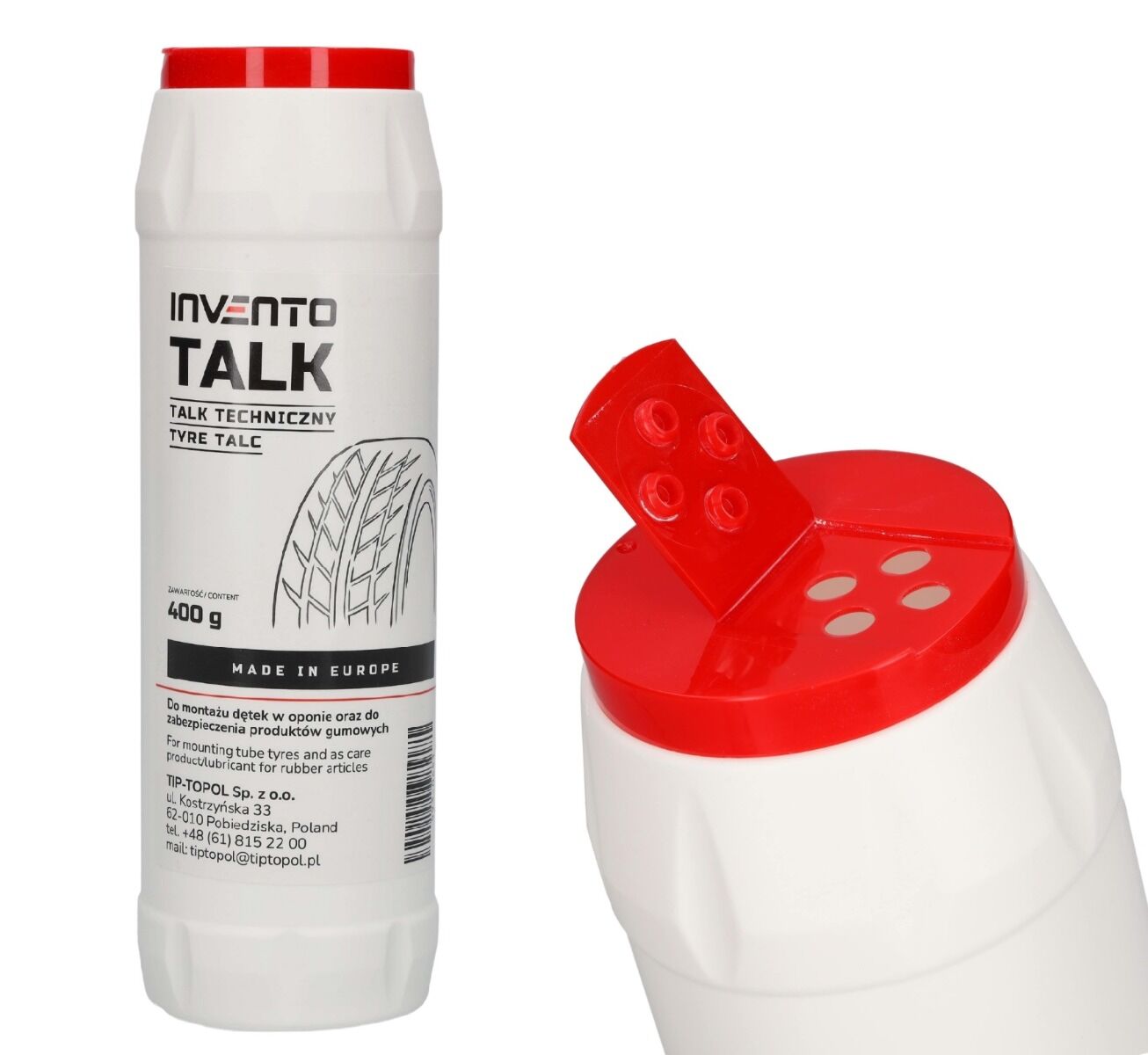 Пудра талк за гуми 400 г INVENTO