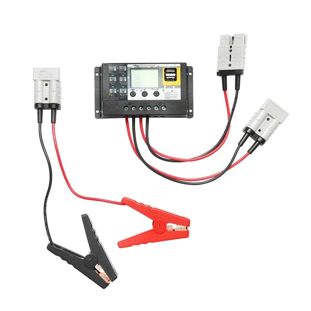 Слънчев панел 200W с регулатор на напрежението 12/24V, 20A, 10 сегмента (370x370x70мм) преносим тип куфар Breckner Germany