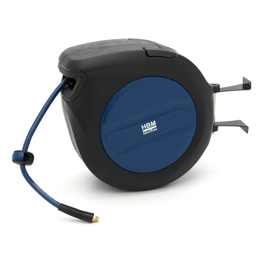 Макара с маркуч 30 м със заключване и автоматично прибиране, въртящ се държач 180° HBM