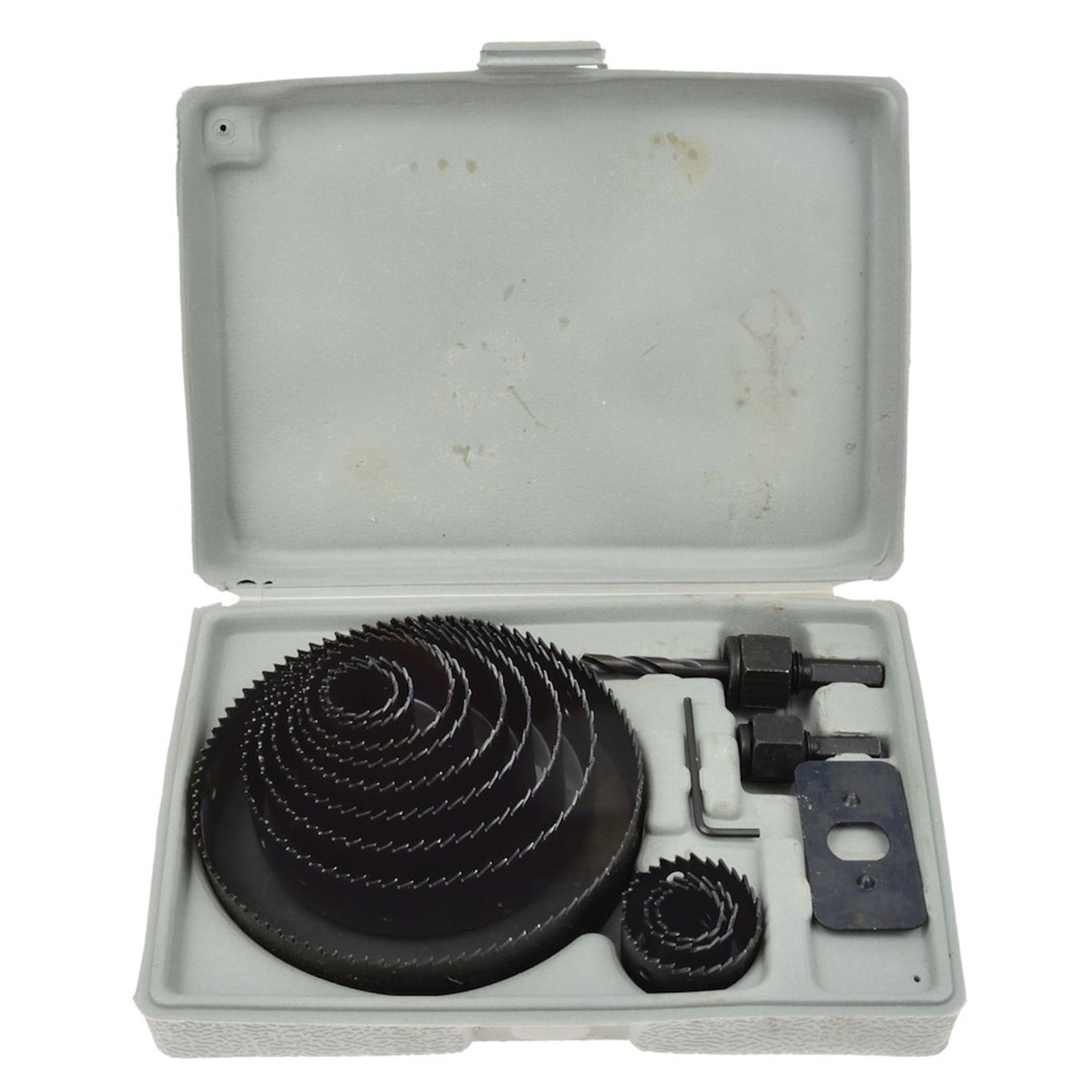 Комплект 16 броя боркорони за пробиване, циркулярни фрези за дърво и гипсокартон, 19–127 мм