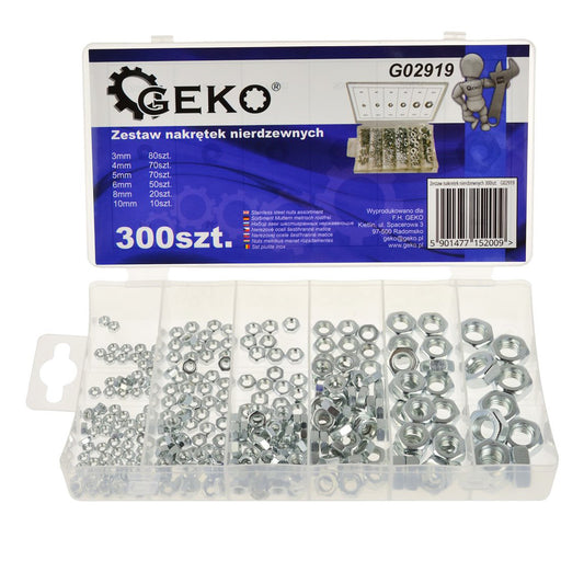 Комплект гайки от неръждаема стомана 300 бр. GEKO