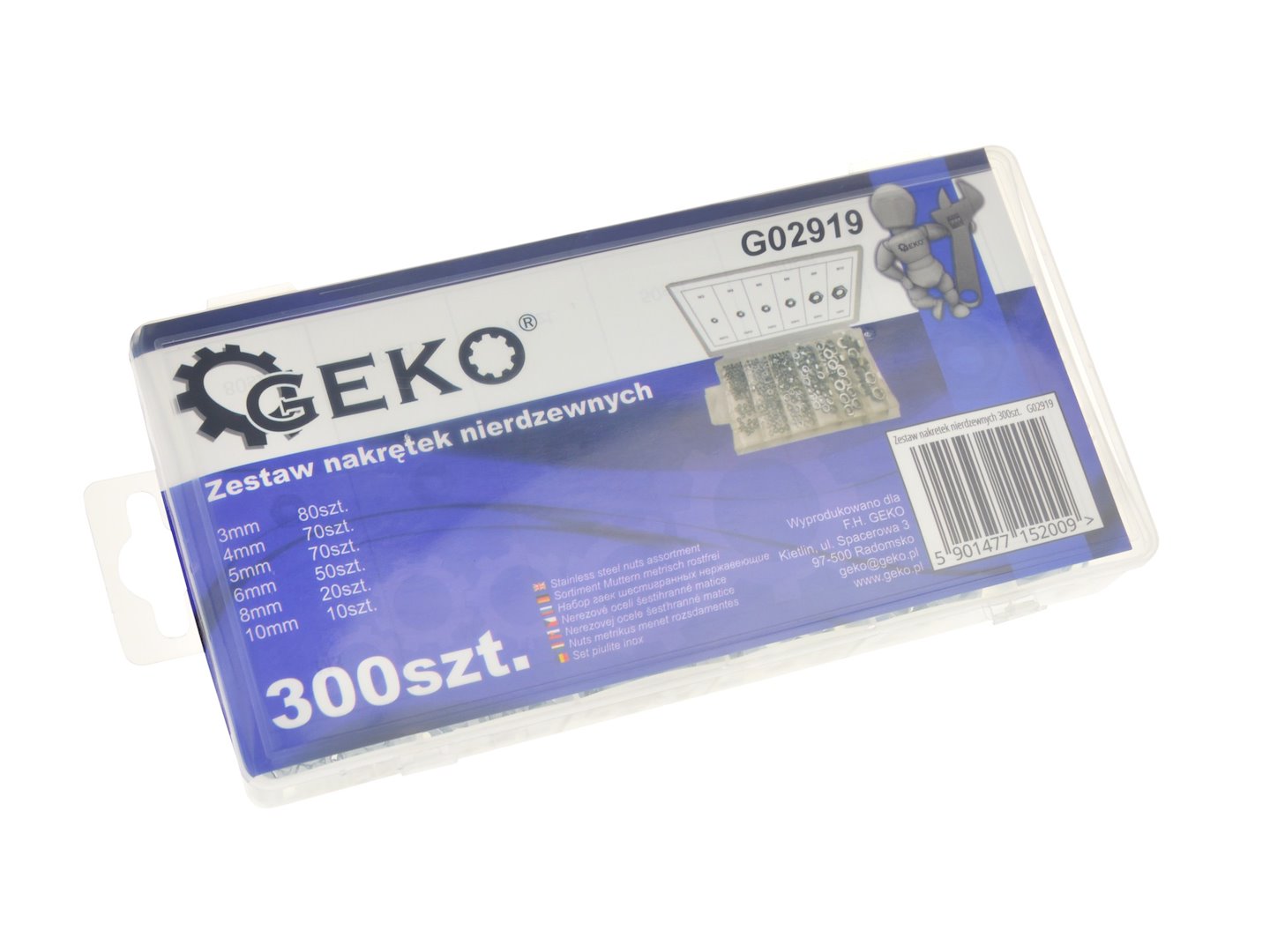 Комплект гайки от неръждаема стомана 300 бр. GEKO