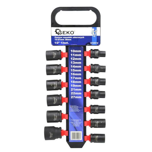 Комплект ударни вложки 1/2" 10-27 мм 13 бр. GEKO