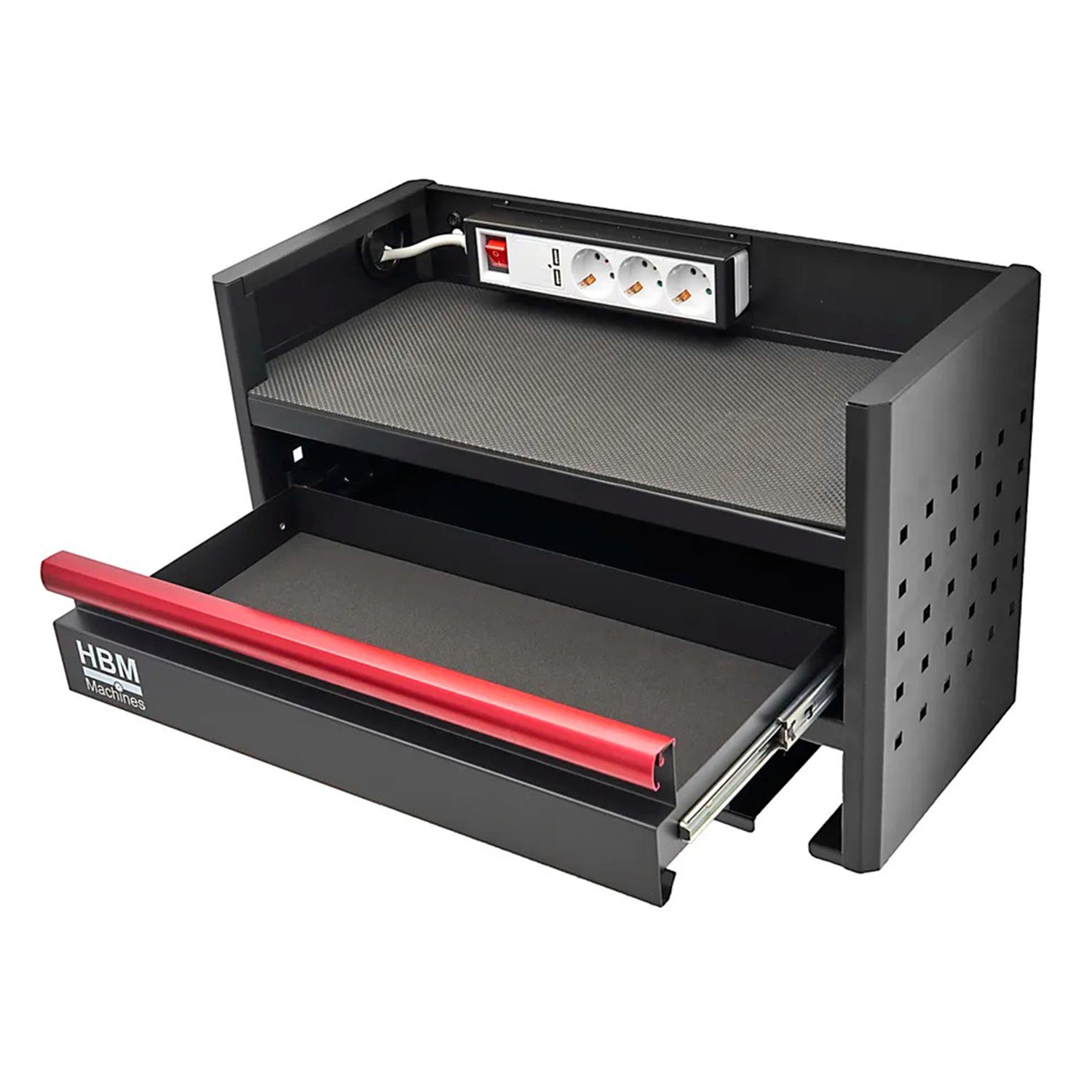 Стенен шкаф, органайзер за електрически и пневматични инструменти, 1 чекмедже, контакт 220V