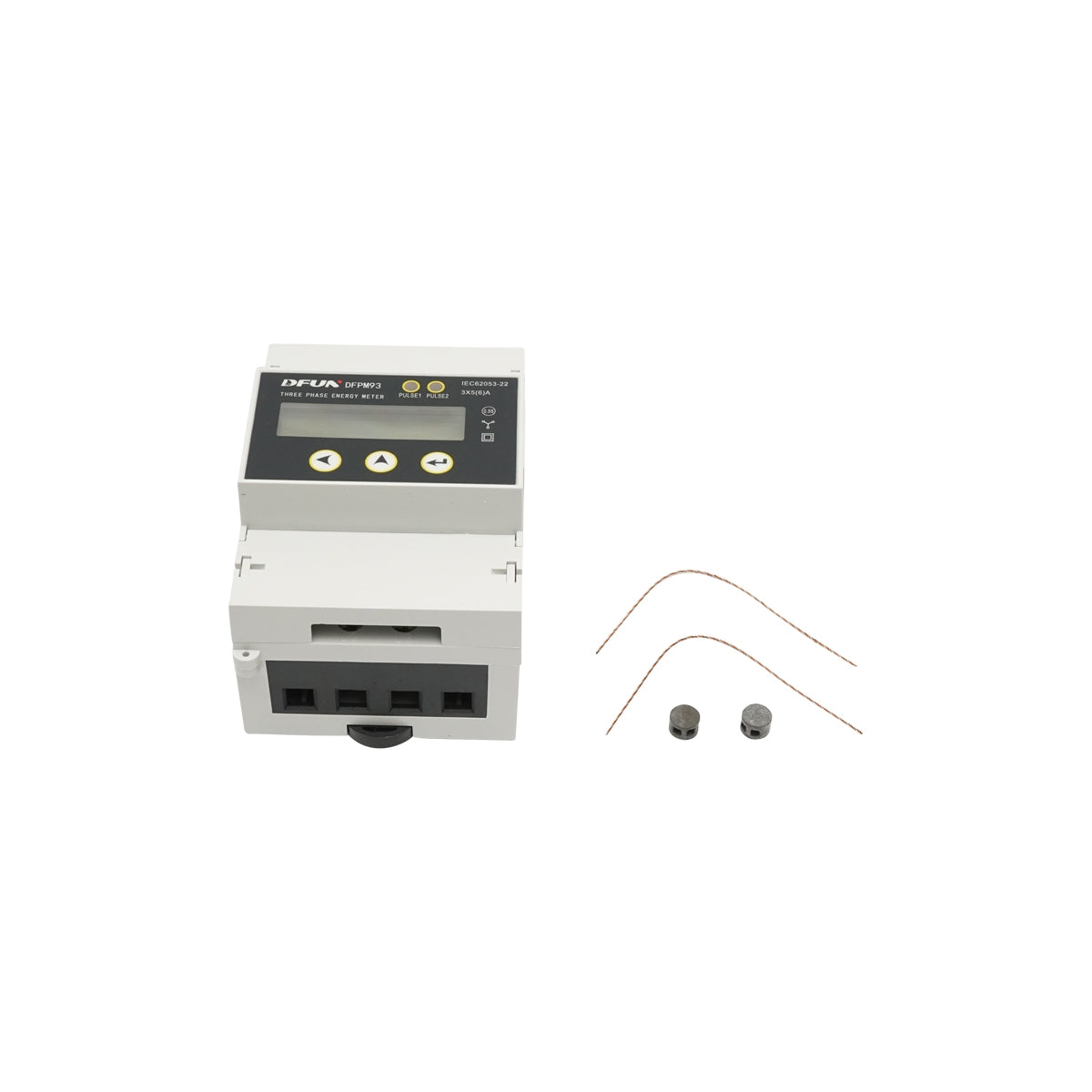 Комплект реле за мощност DFUN DFPM93 интелигентен измервателен уред, трифазен 3x220-380V, 6400imp/Kwh с цифров предпазител, трансформатор Split Core 600V, 300A/5A, 50-60Hz