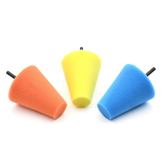 Комплект конични полиращи гъби с 6 мм приставка, 3 броя, GEKO