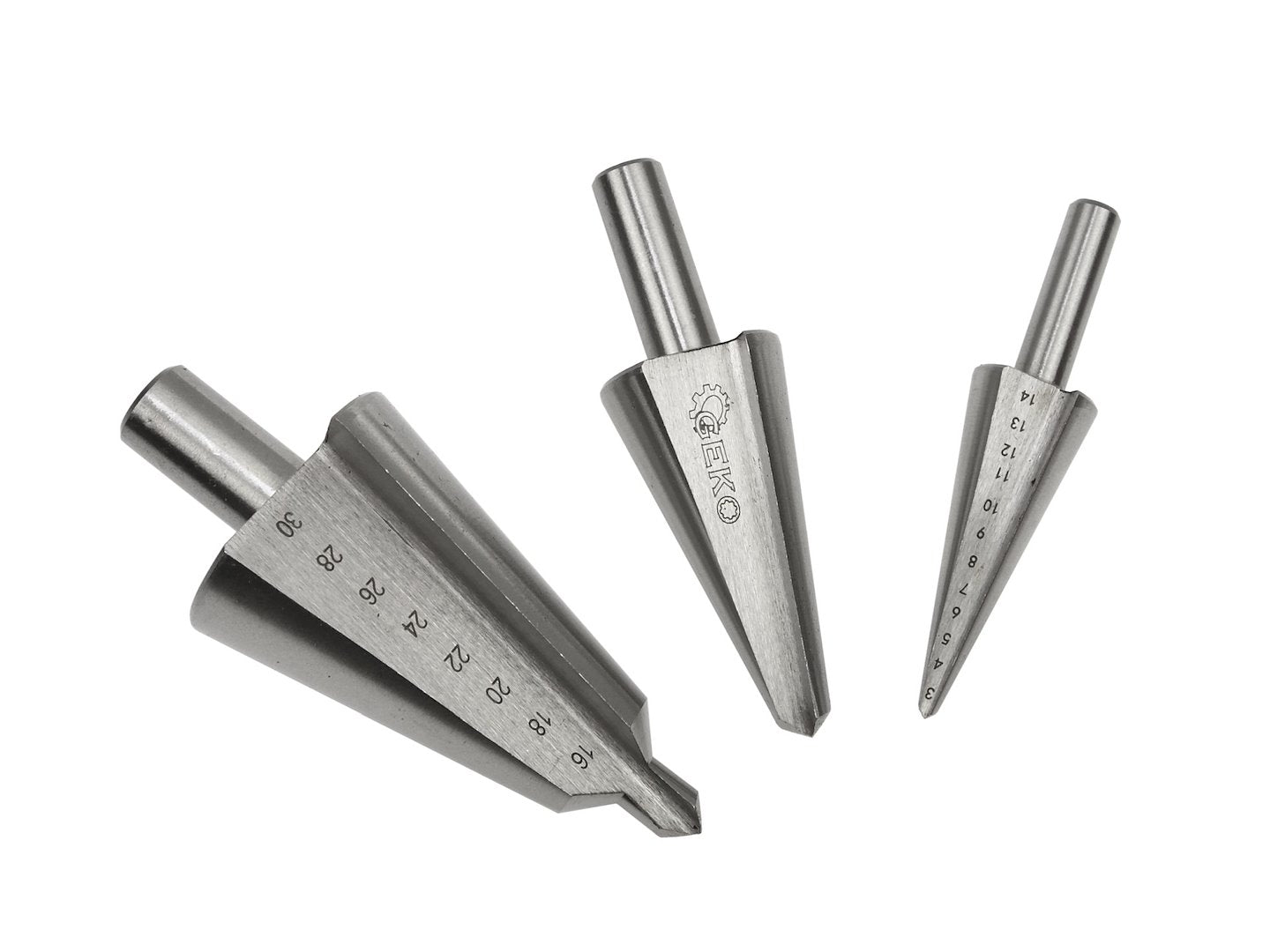Комплект 3 стъпаловидни свредла 3-30 мм GEKO
