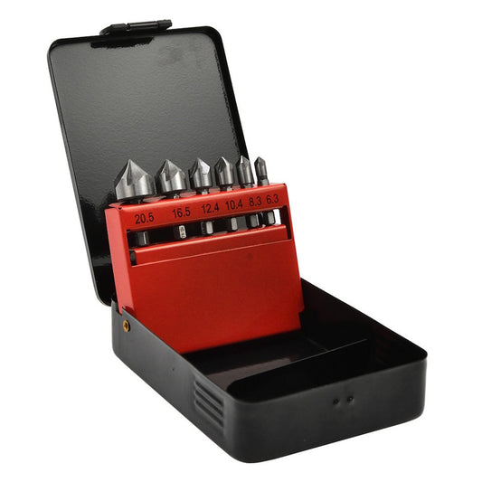 Комплект 6 HSS метални конусни фрези за фрезоване 6,3-20,5 мм шестостенни - GEKO