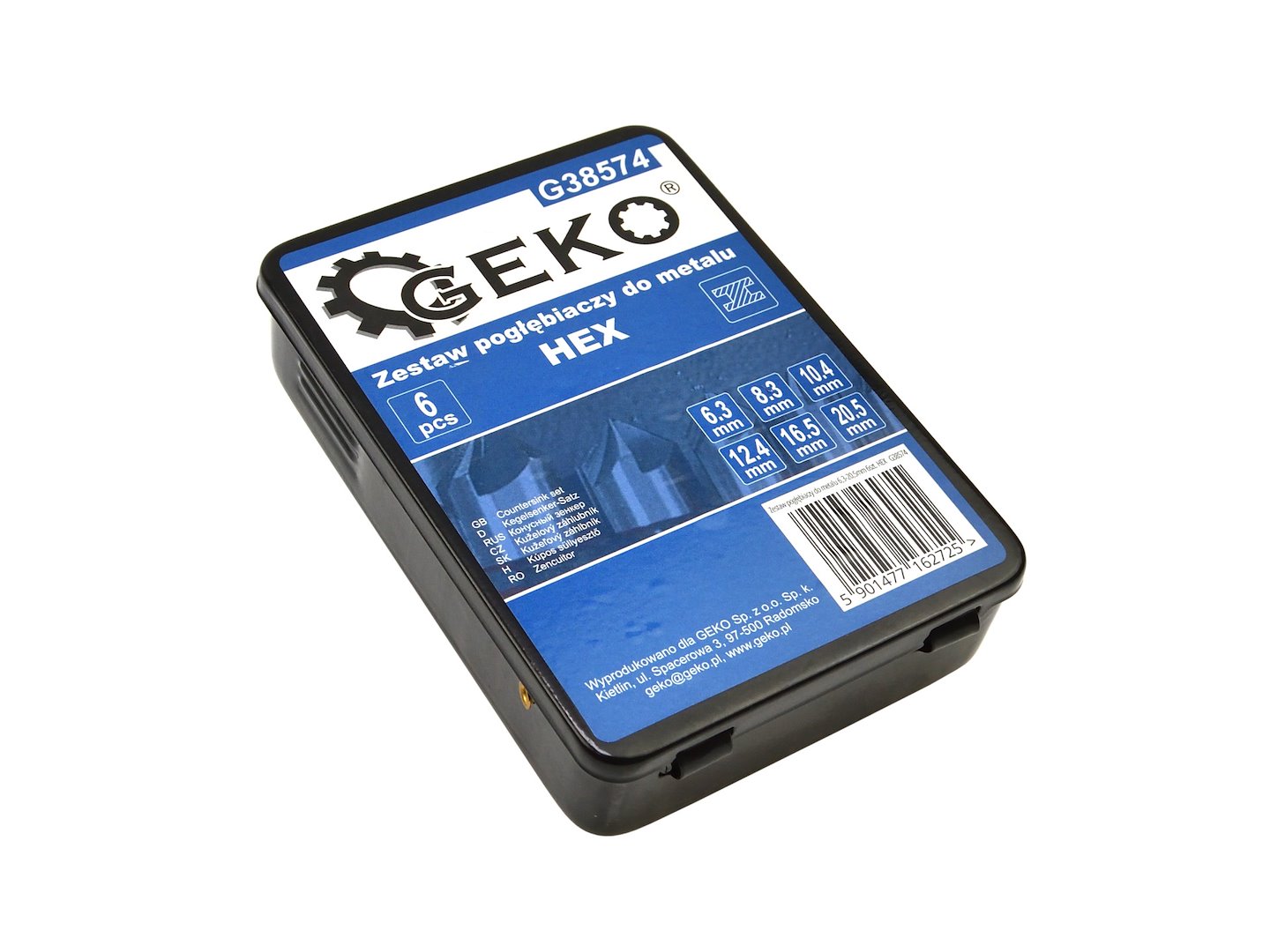 Комплект 6 HSS метални конусни фрези за фрезоване 6,3-20,5 мм шестостенни - GEKO