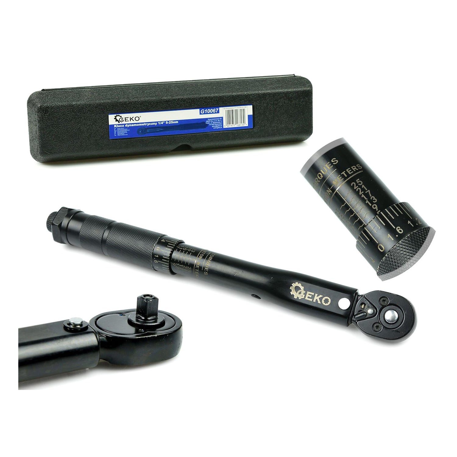 Динамометричен ключ 1/4" 5-25Nm BLACK GEKO