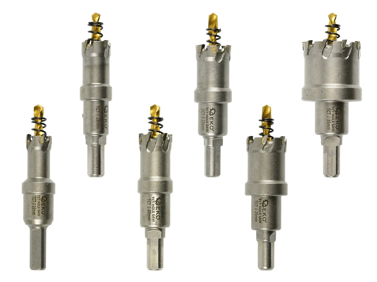 Комплект 6 TCT боркорони за метал 16-35 мм с титаново пилотно свредло - GEKO