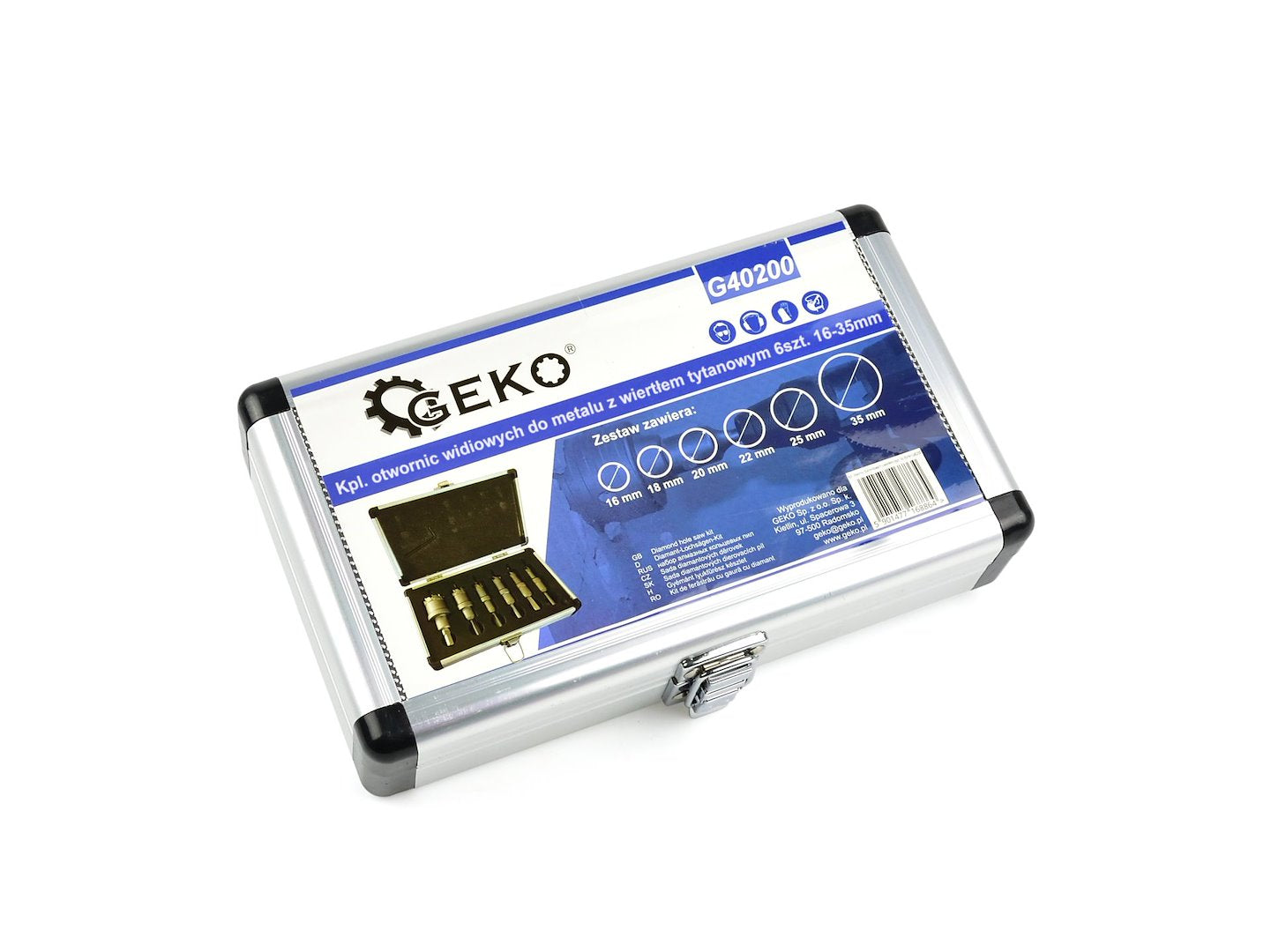 Комплект 6 TCT боркорони за метал 16-35 мм с титаново пилотно свредло - GEKO