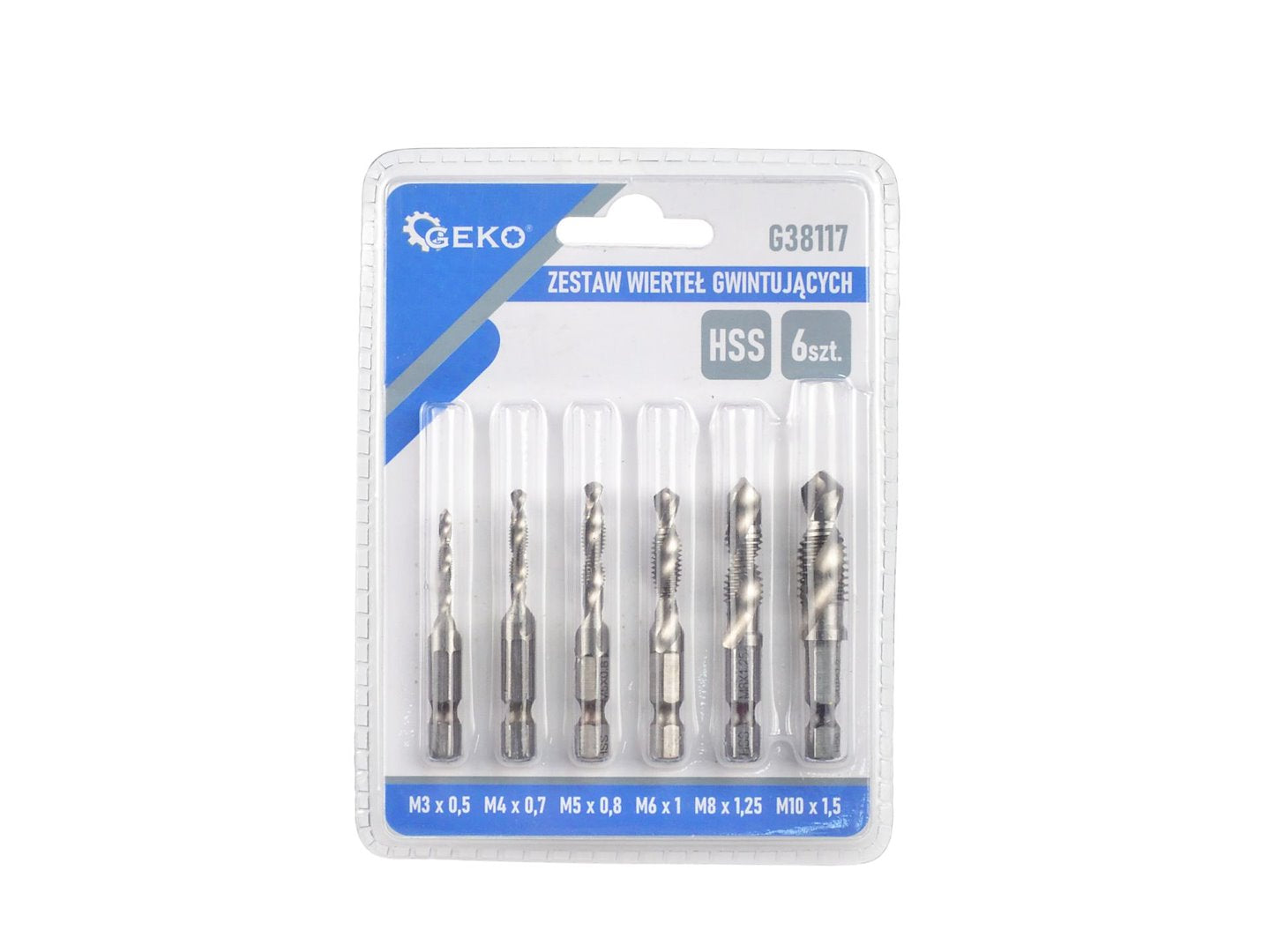 Комплект свредла с метчик HSS шестостен 1/4" М3-М10 6 броя