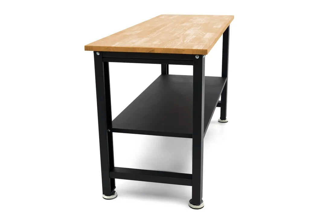 Работна маса с регулируема височина и плот от масивно дърво 160 см HBM