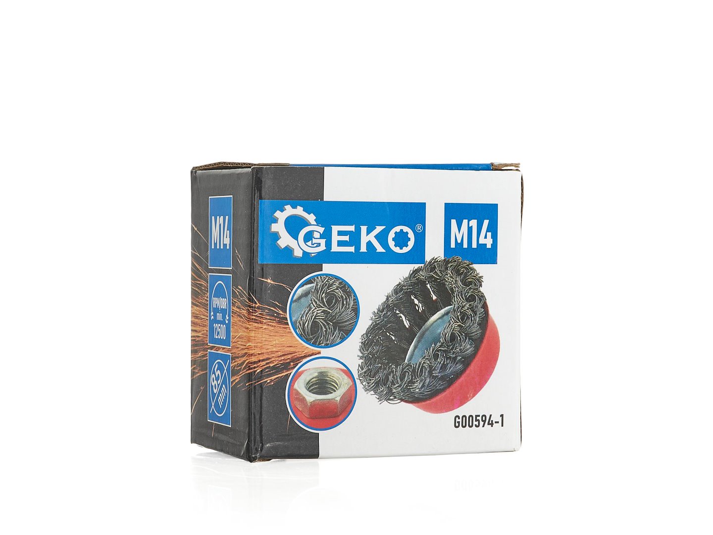 Предна телена четка с плетена структура, 85 мм, за шлифовъчна машина, със захват М14 – за почистване и шлифоване на метал