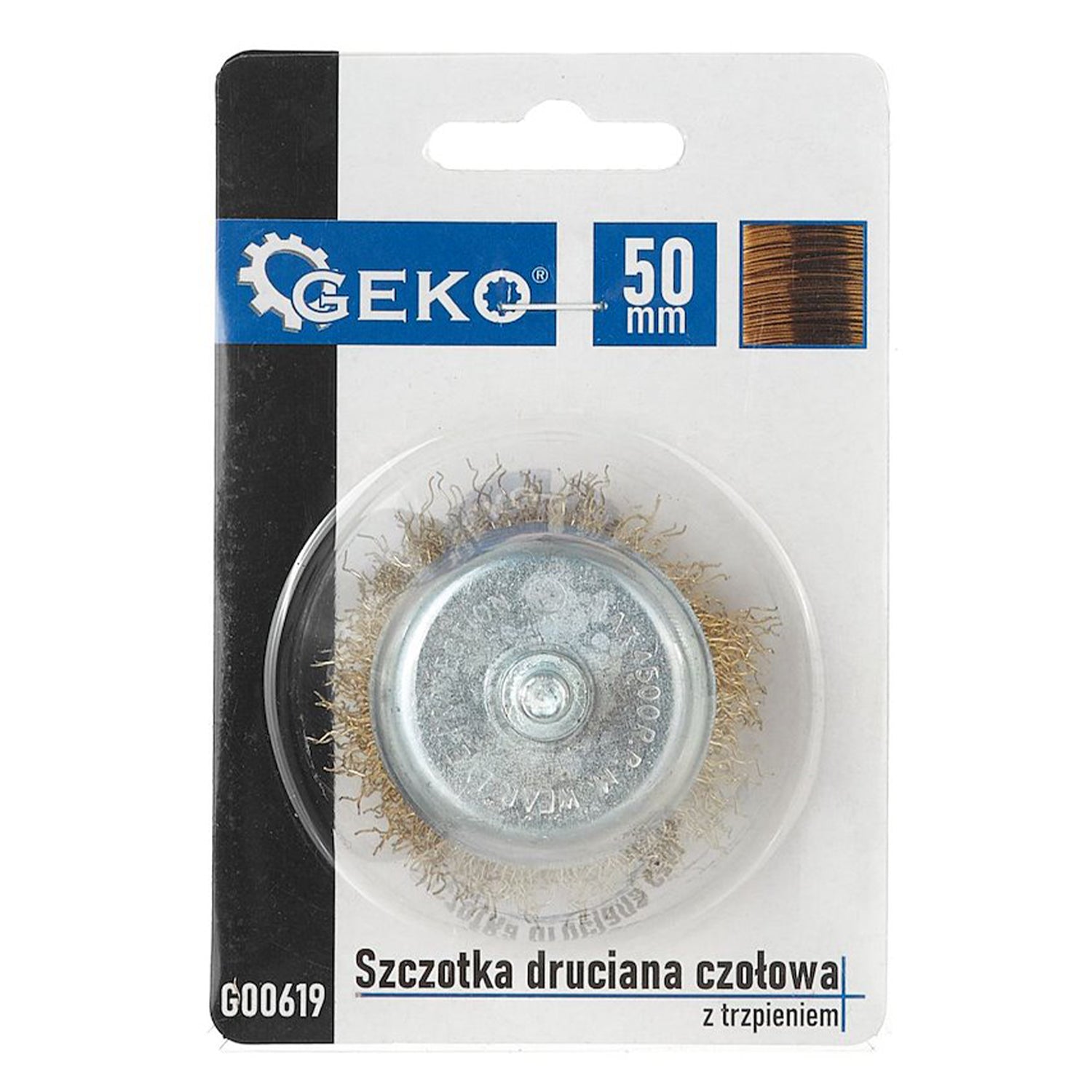 Медна предна четка за бормашина, 50 мм, дръжка 6 мм – за почистване на ръжда, боя и лак