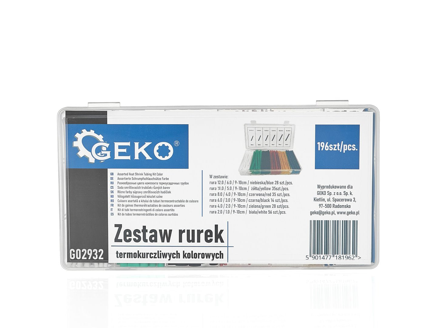 Комплект 196 термосвиваеми тръби за кабели, цветни - 6 размера - GEKO