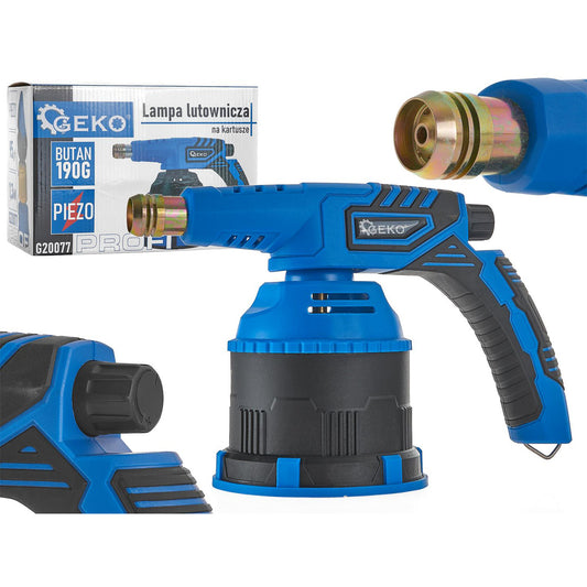 Газова лампа за запояване с пиезо 190 г, регулируем пламък 1200°C - GEKO