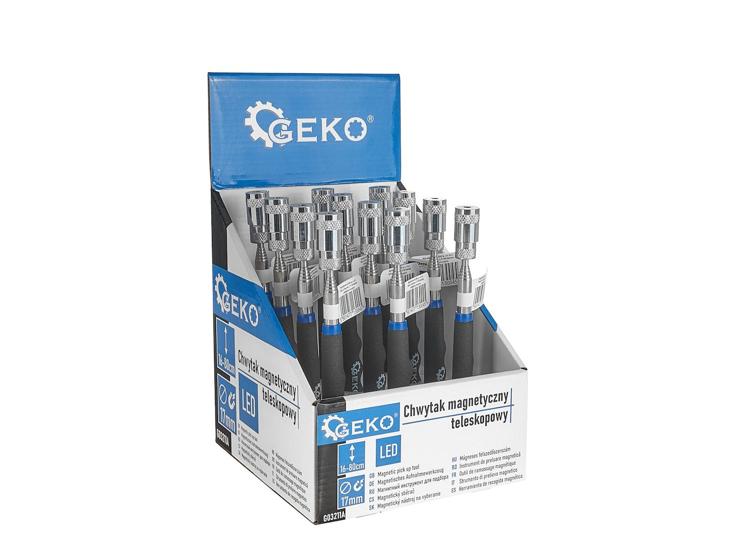 Магнитно телескопично устройство за извличане на части 16-80 см с LED - GEKO