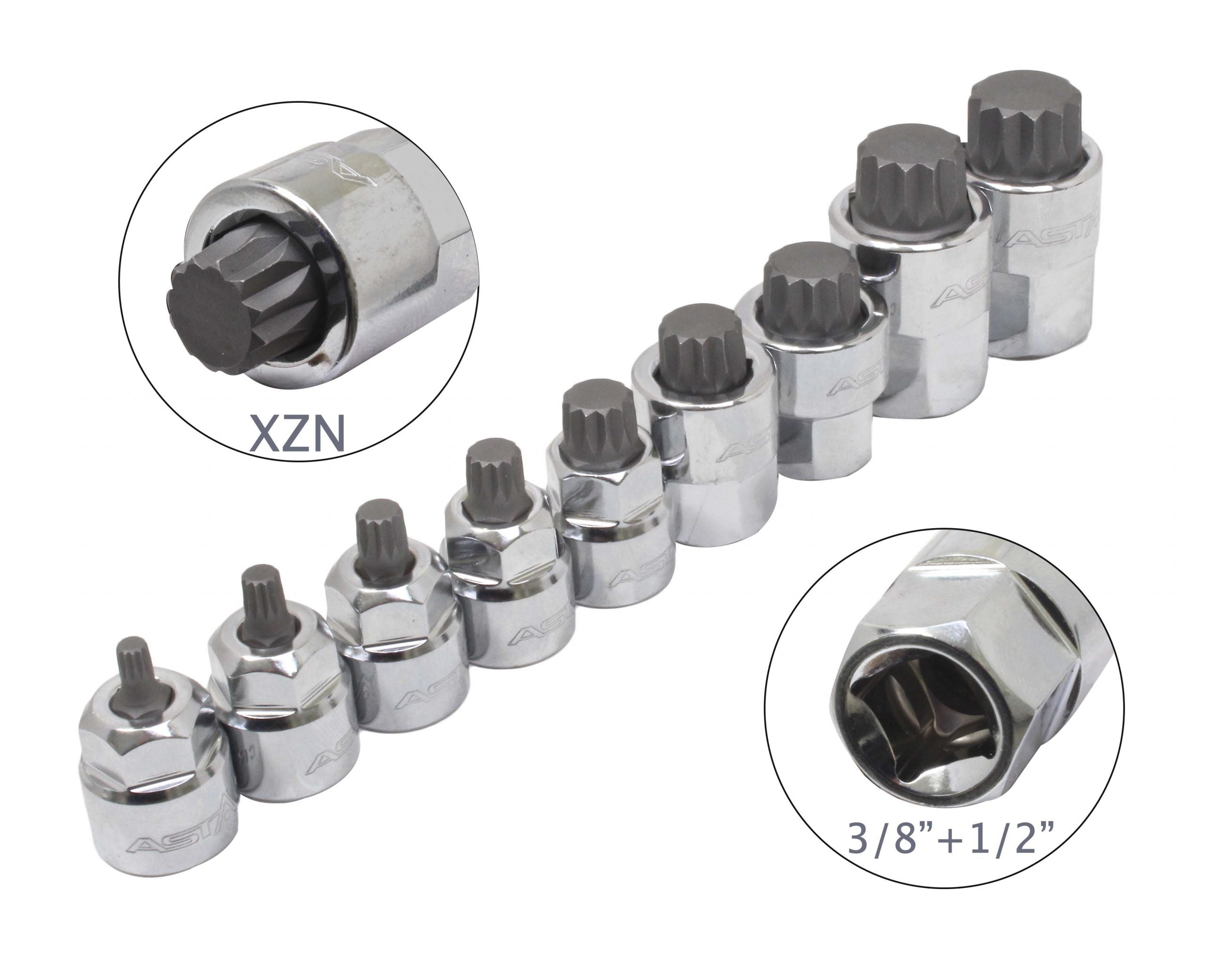Комплект ключове бита M4-M18 XZN 3/8 - 1/2 9 бр.
