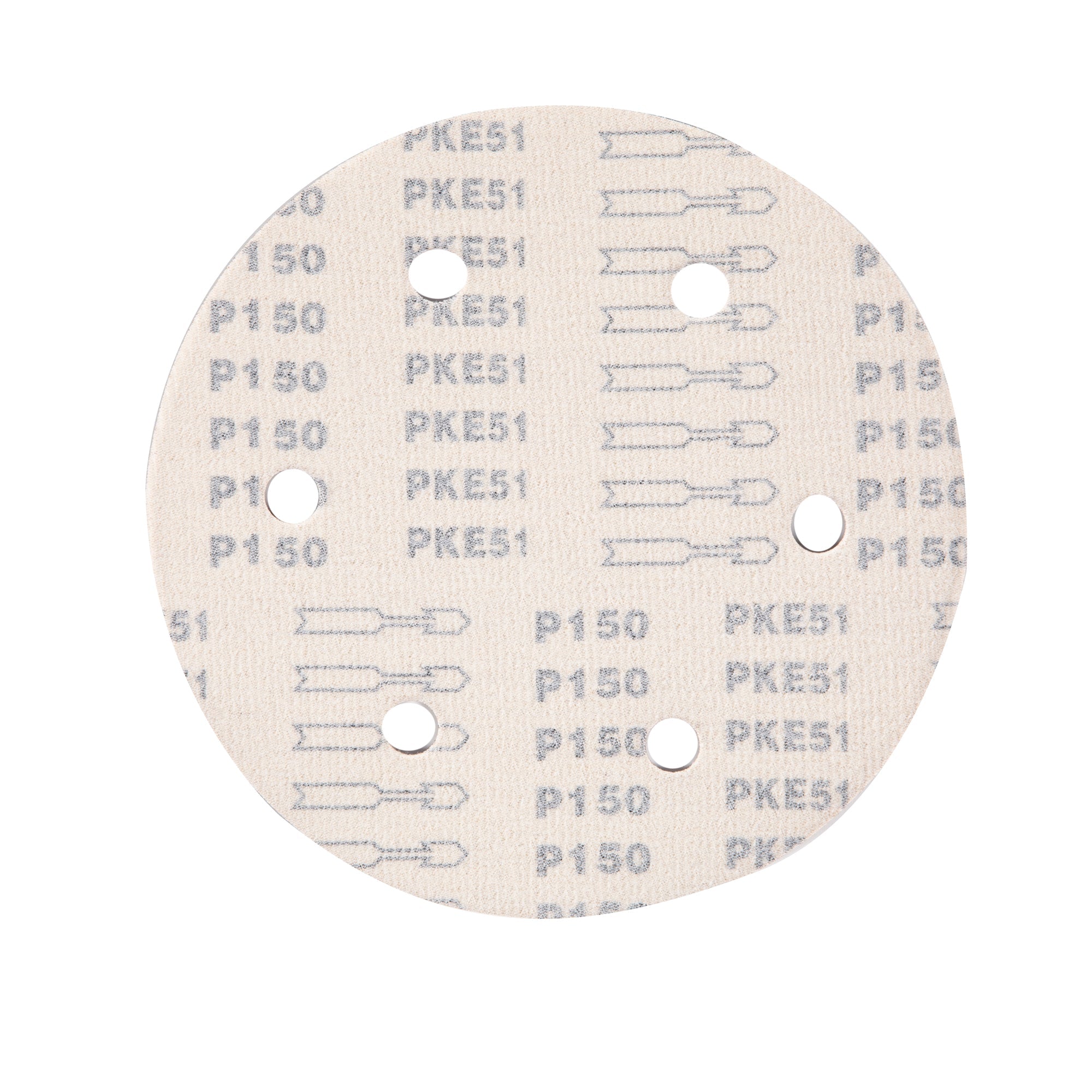 Комплект 10 бр. абразивна хартия, шкурка P150 6 дупки с диаметър 215MM