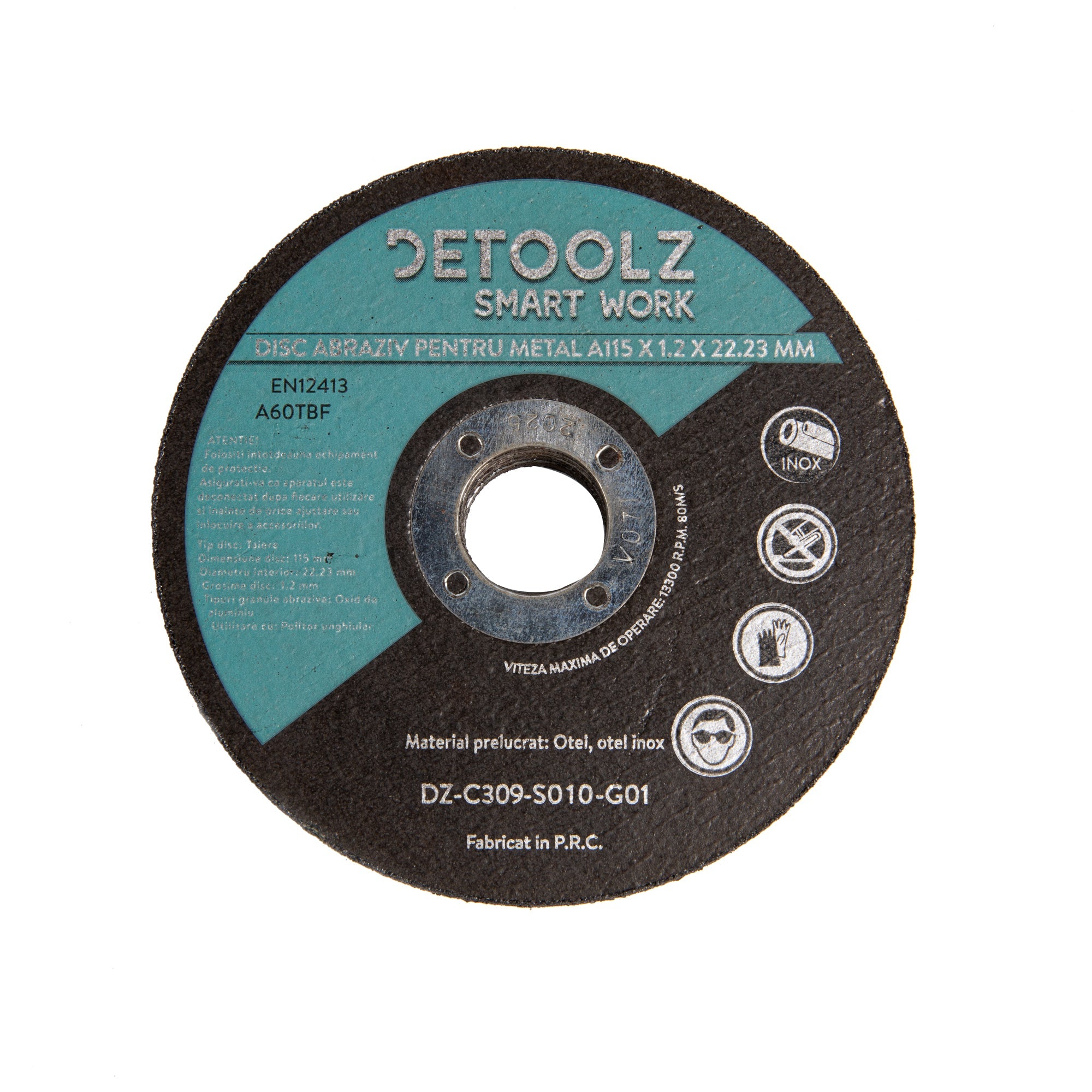 Комплект 10 бр. абразивен диск за метал с диаметър 115 MM DETOOLZ