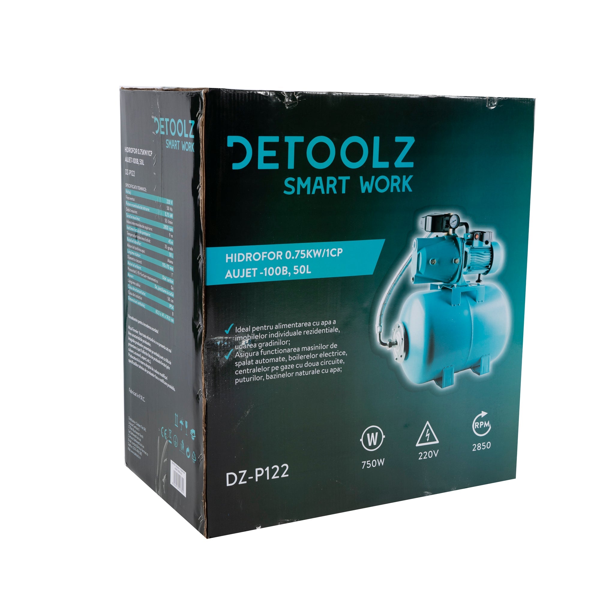 Хидрофорна помпа DETOOLZ P122 750W 3300 L/H