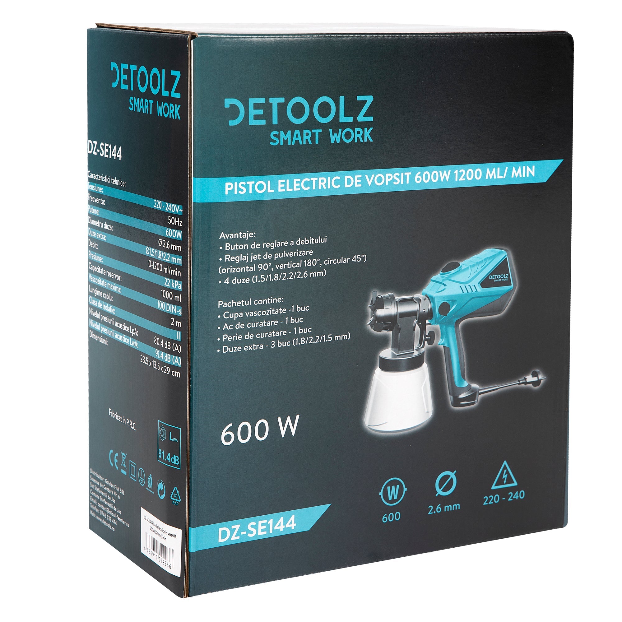 Електрически пистолет за боядисване 600W 1200ML DETOOLZ