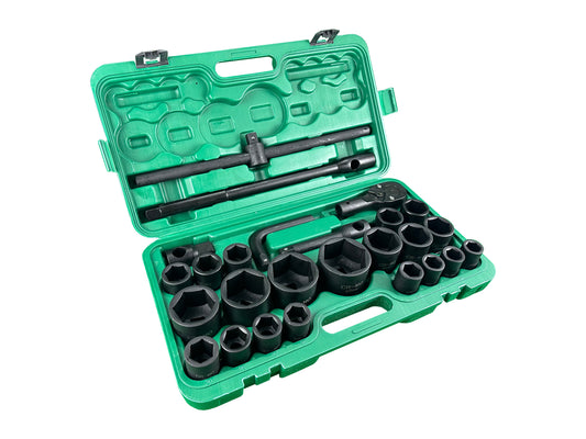 Комплект ударни вложки в метри с тресчотка 3/4" 1" 26 части CARTECH