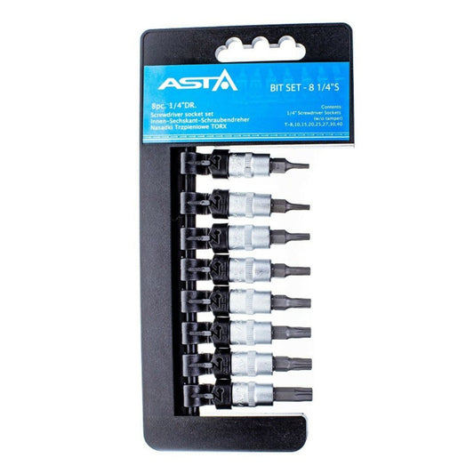 Комплект битове торкс T8-T40 1/4 8 бр.