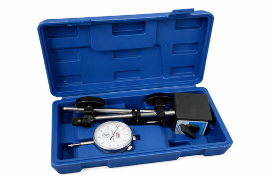 Индикаторен часовник 0-10 мм с база и магнитна стойка GEBO TOOLS