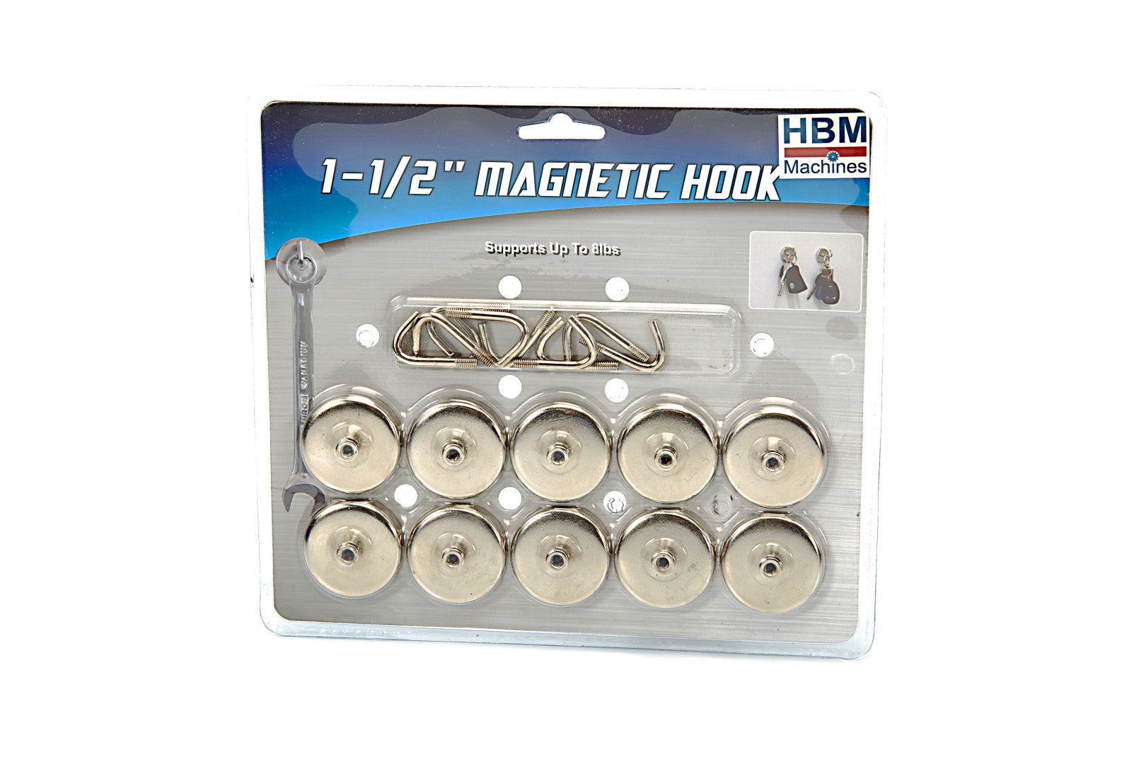 Комплект 10 магнитни куки HBM