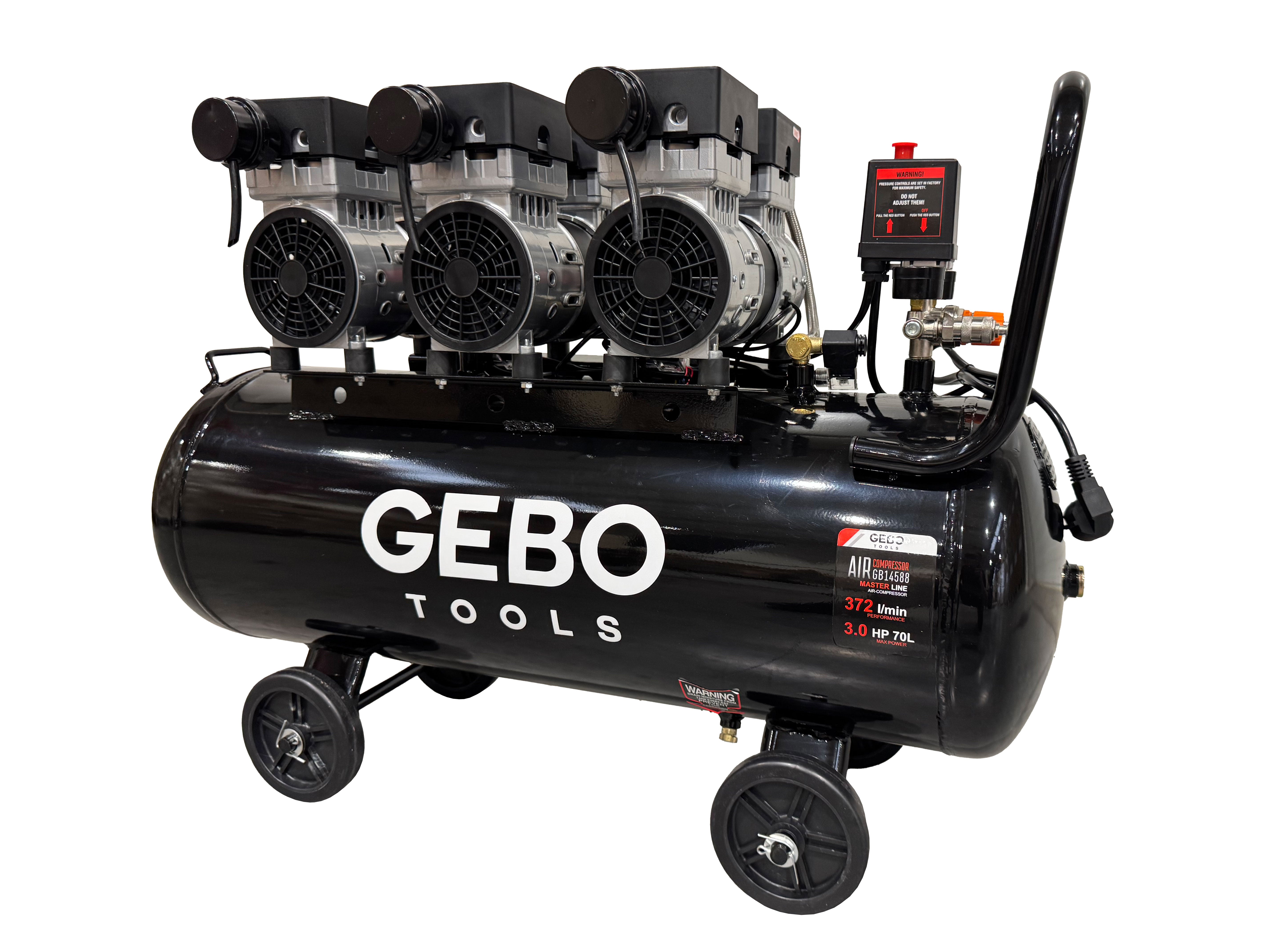 Безшумен компресор 70 л М2 GEBO TOOLS