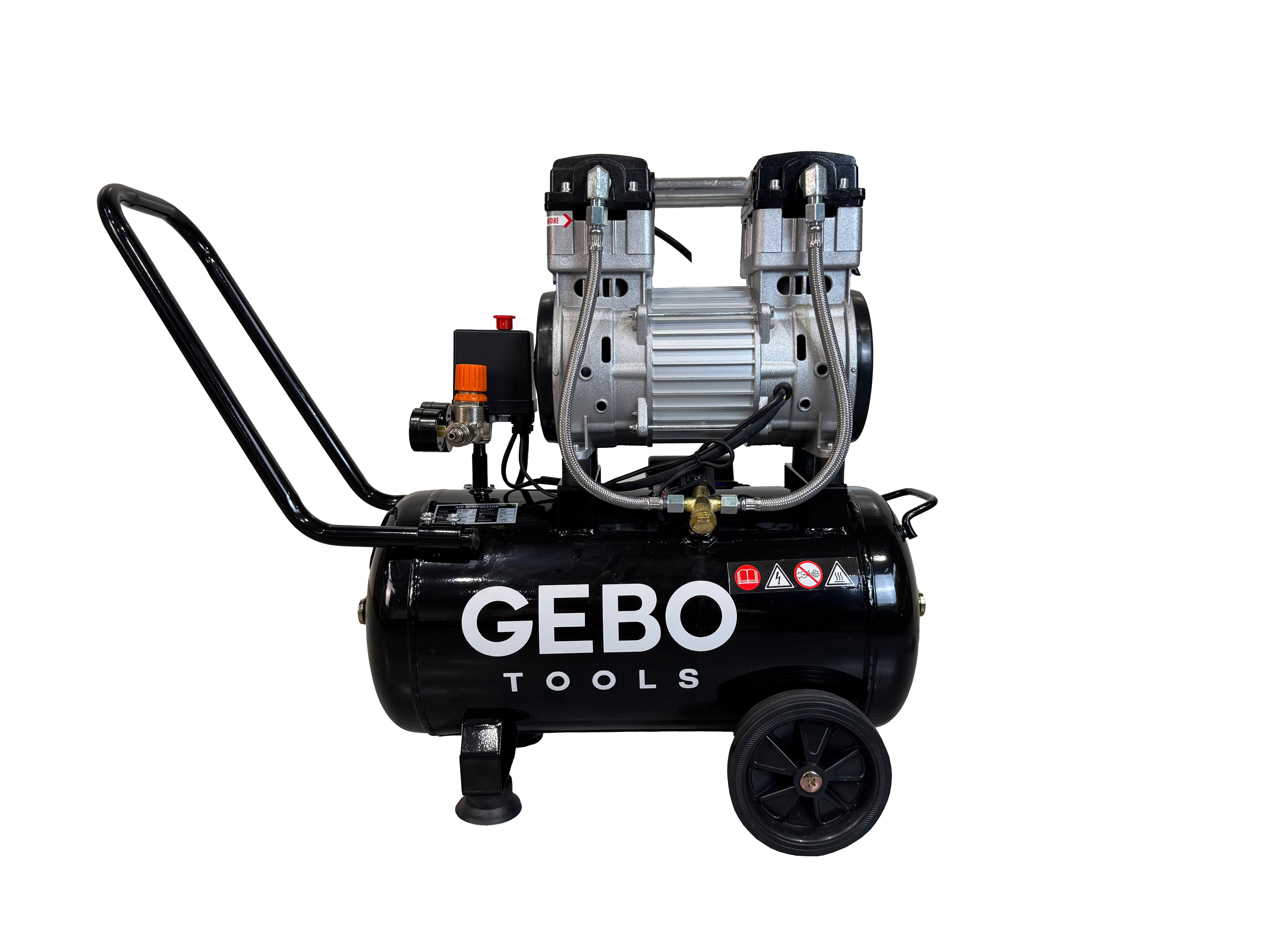 Безшумен компресор без масло 30 л GEBO TOOLS