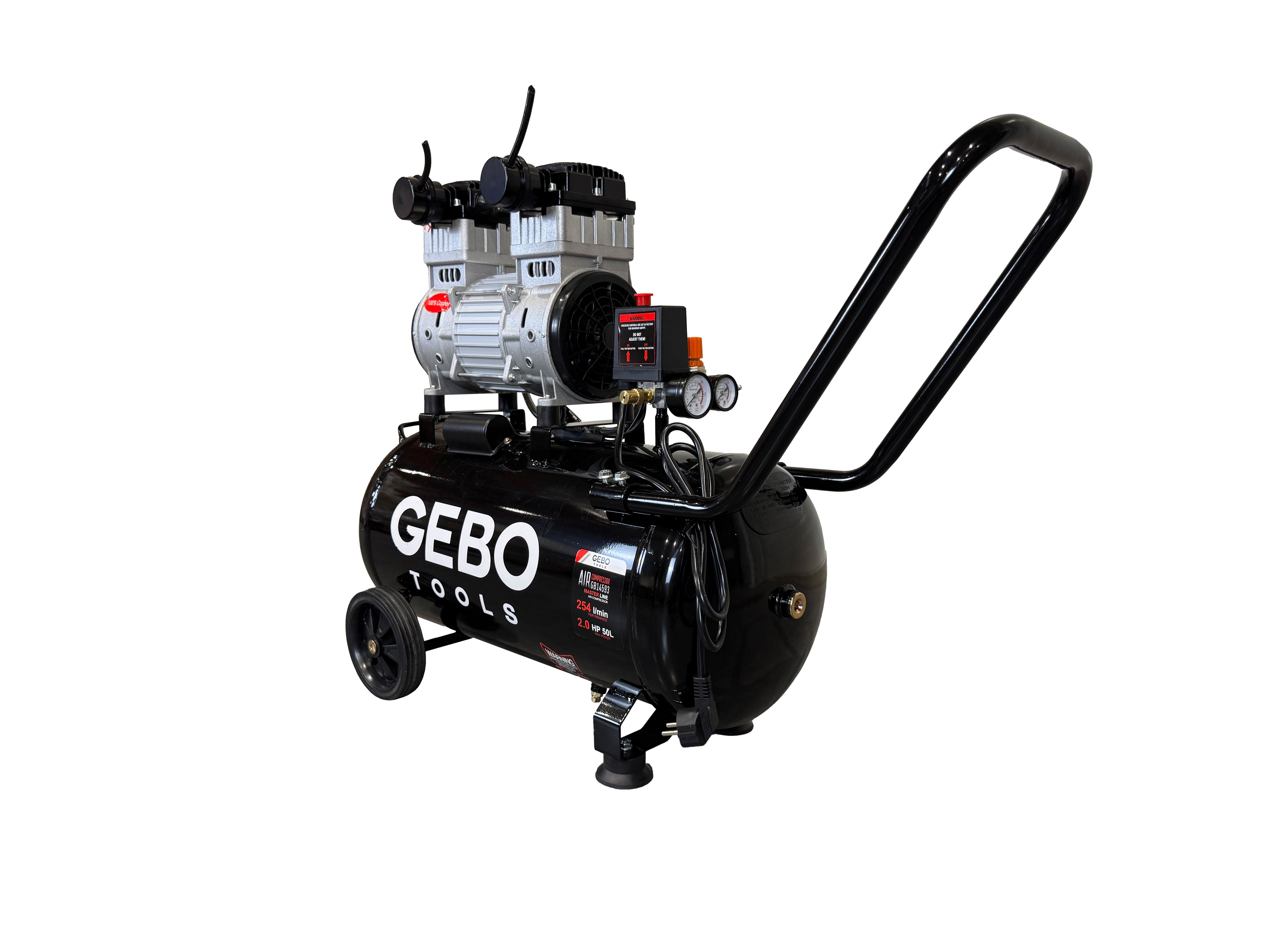 Безшумен компресор 50 л 2 НР GEBO TOOLS